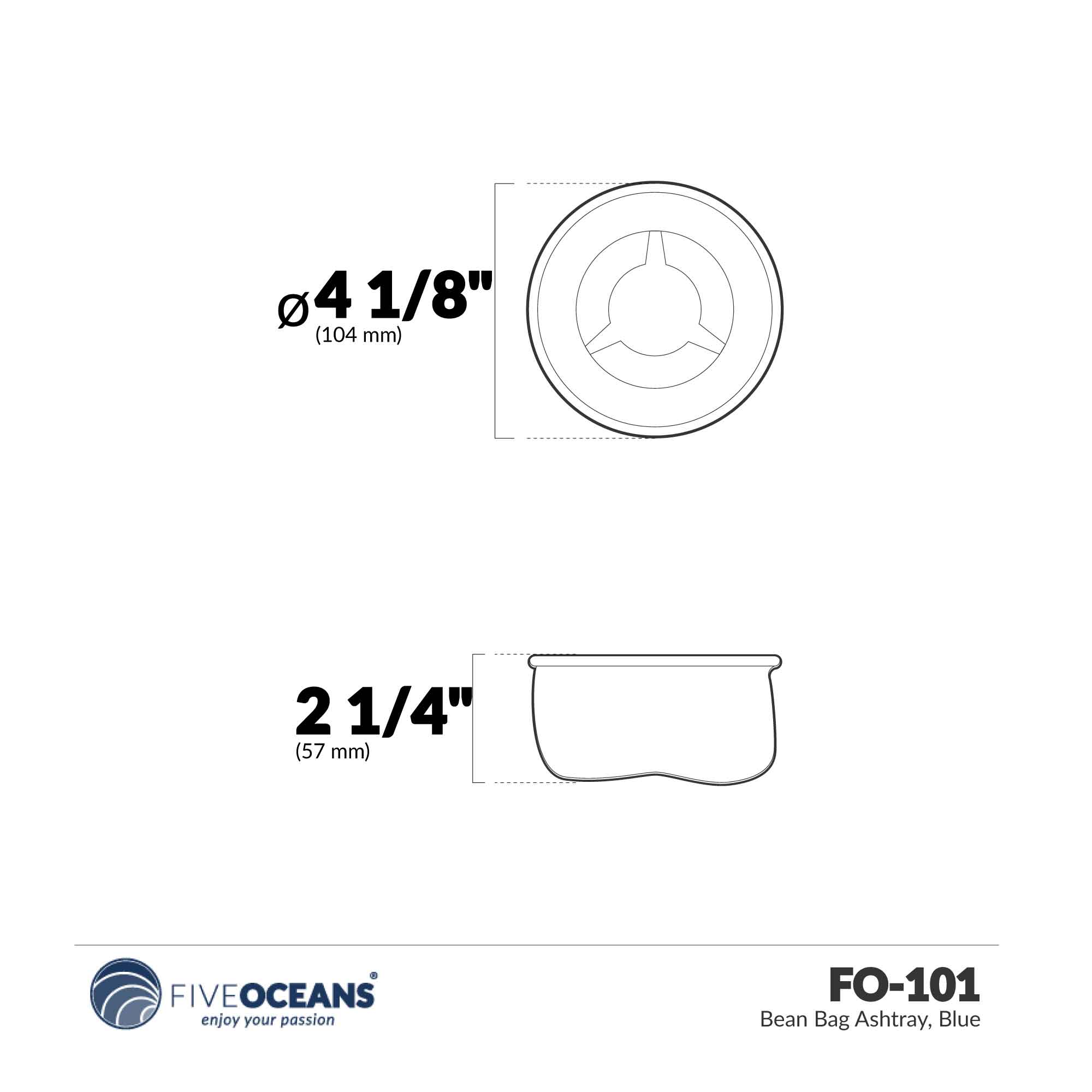 Windproof Bean Bag Ashtray, Blue - FO101
