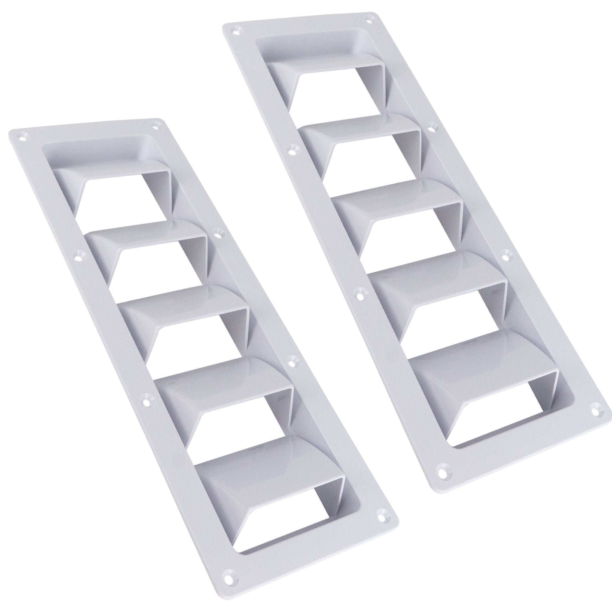 5-Slotted Louvered Ventilators, 13-1/4-Inch x  4-3/4-Inch, White, 2-Pack - FO106-M2