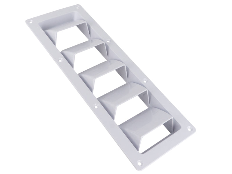 5-Slotted Louvered Ventilators, 13-1/4-Inch x  4-3/4-Inch, White - FO106