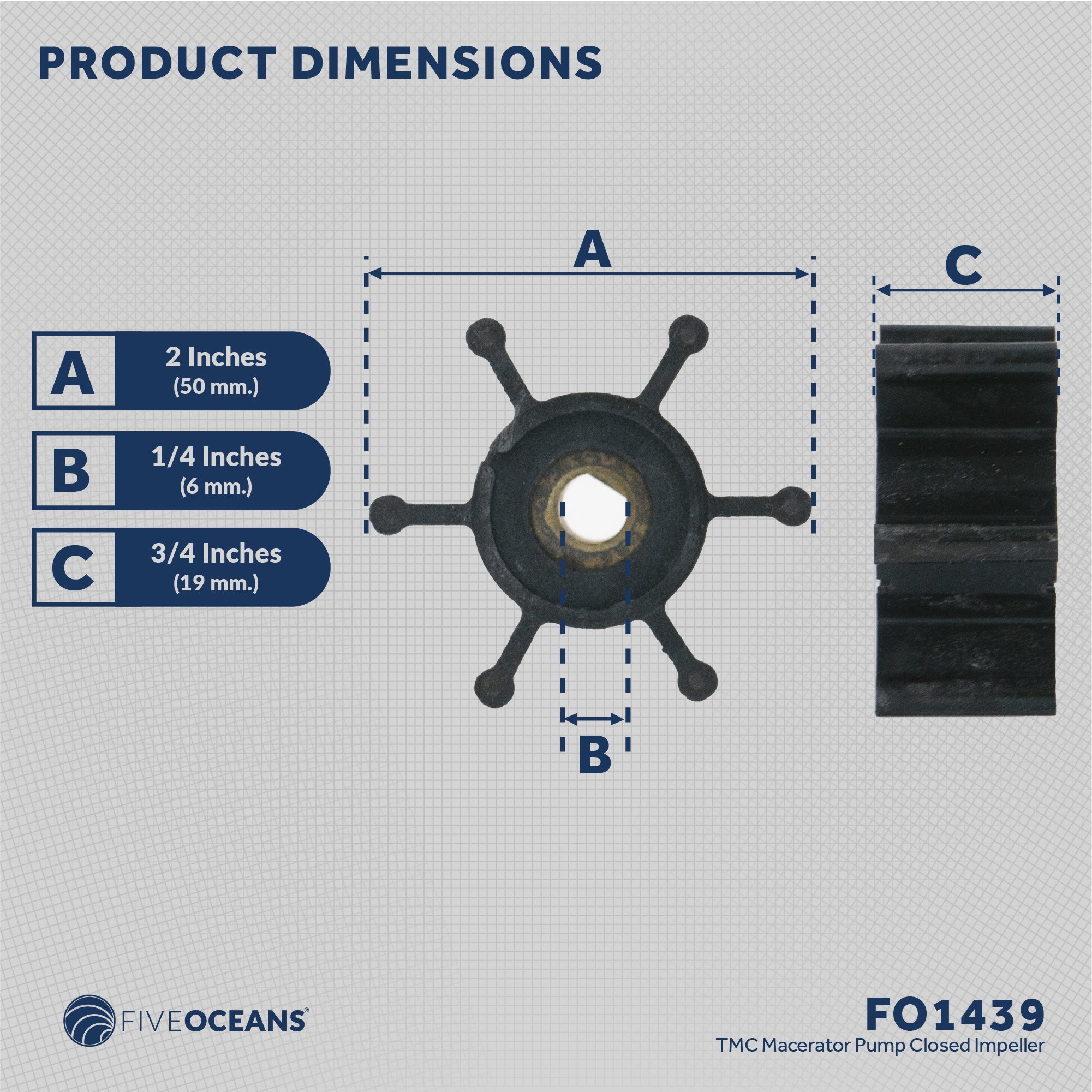 TMC Macerator Pump Closed Impeller - FO1439 - Five Oceans