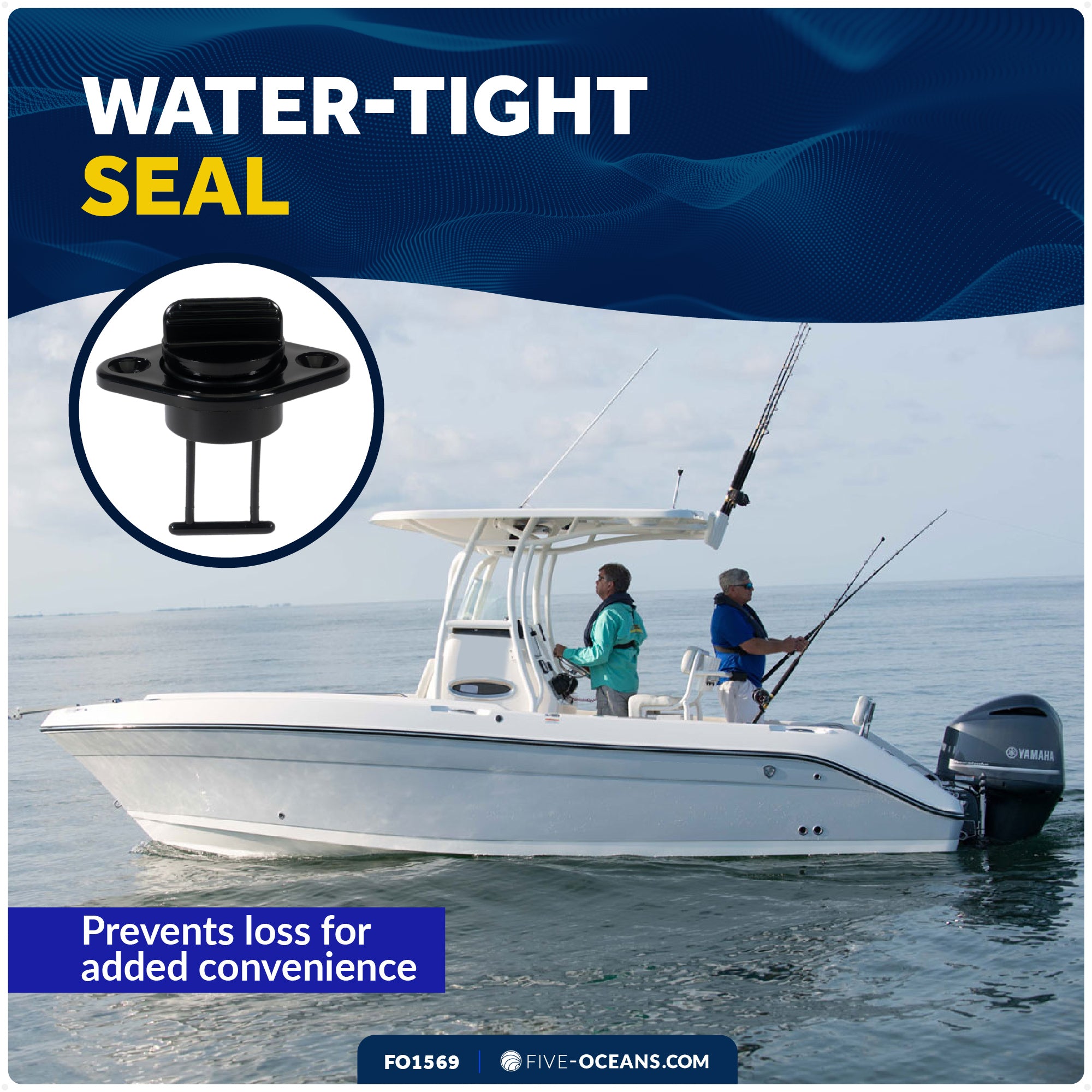 Garboard Boat Drain Plug For 1" Transom Hole, Black Nylon - FO1569