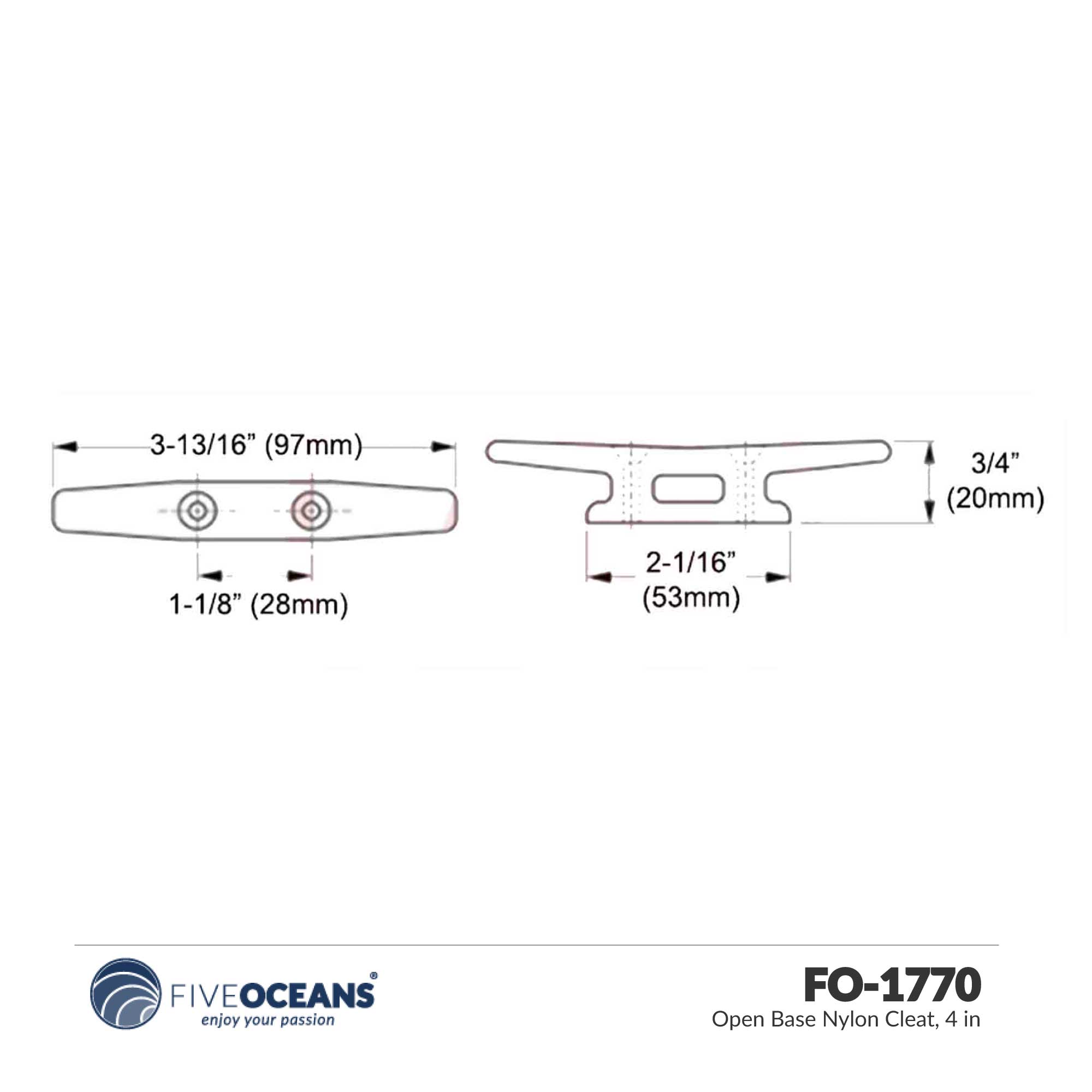 4" Dock Cleat - 4-Pack - FO1770-M4 - Five Oceans