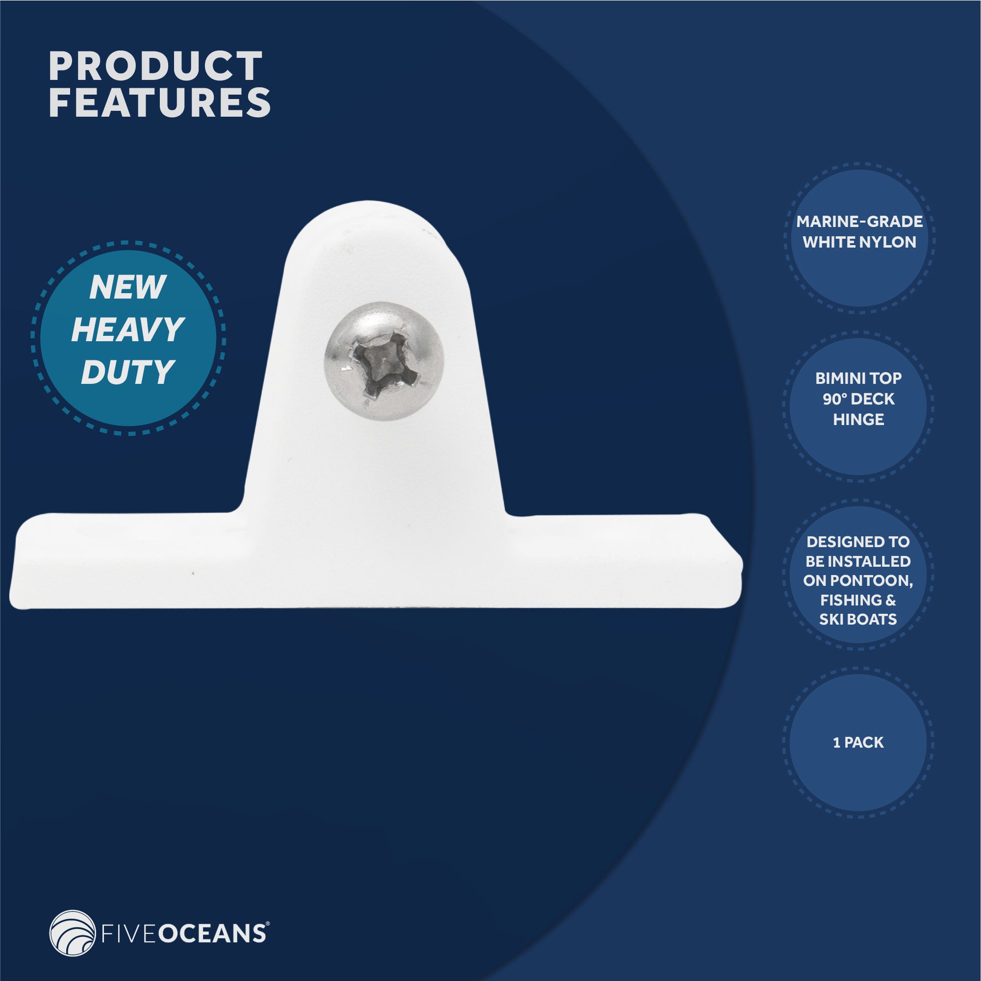 3 Bow Marine Bimini Top Set 12 Piece, 7/8" White Nylon FO1879-C3 - Five Oceans