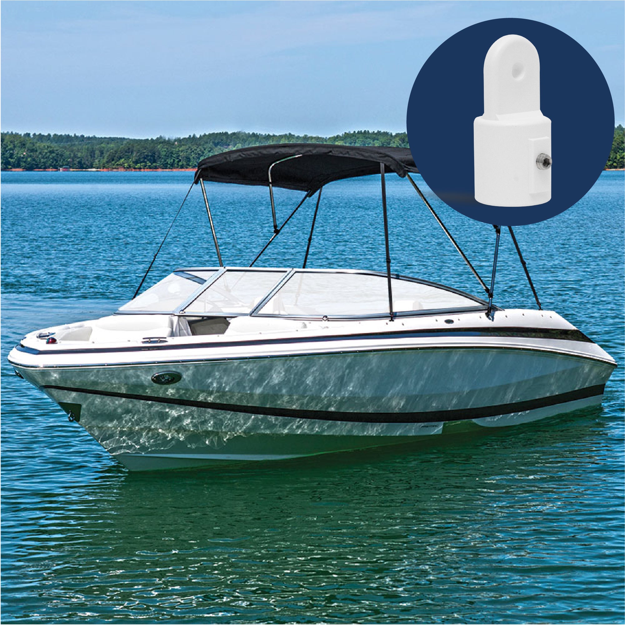 Top External Eye End, 7/8" White Nylon - FO1881 - Five Oceans
