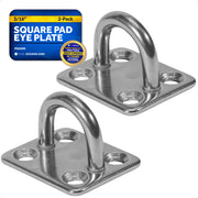 Heavy Duty 3/16" Stainless Steel Square Pad Eye, 2-Pack - FO2099-M2