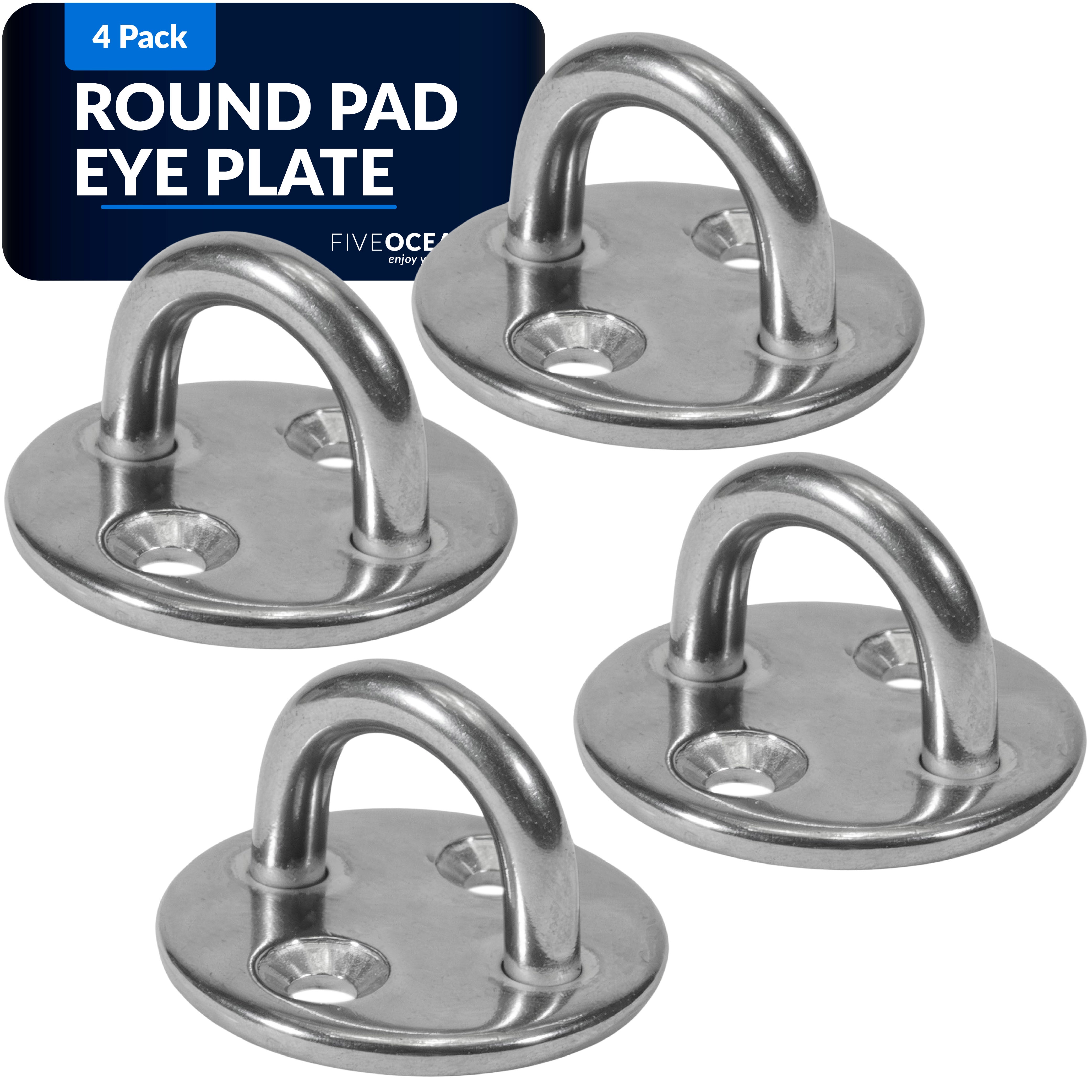 Heavy Duty 3/16" Stainless Steel Round Pad Eye, 4-Pack - FO2101-M4