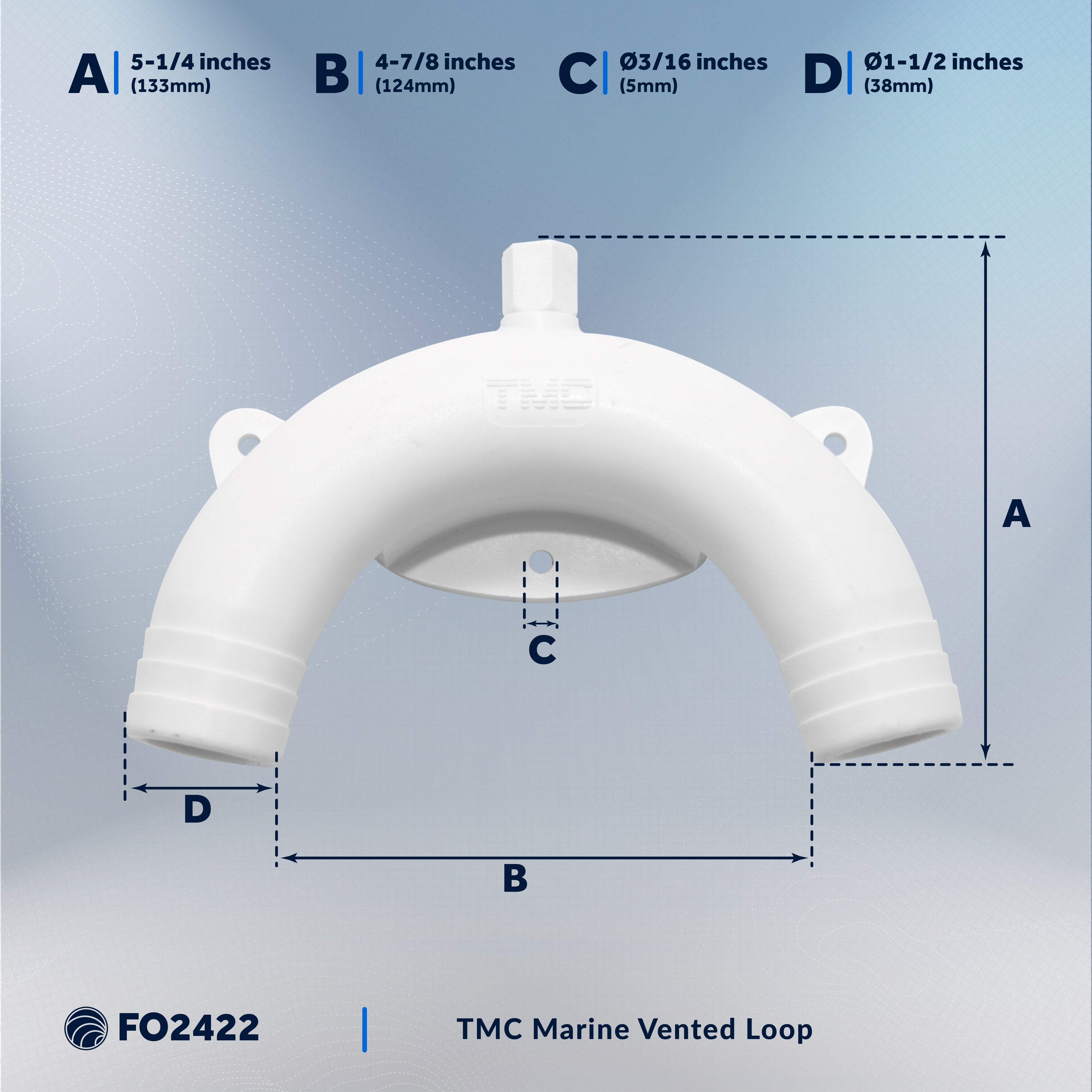 TMC Vented Loop for Boats and RVs, 1-1/2" Hose - FO2422 - Five Oceans