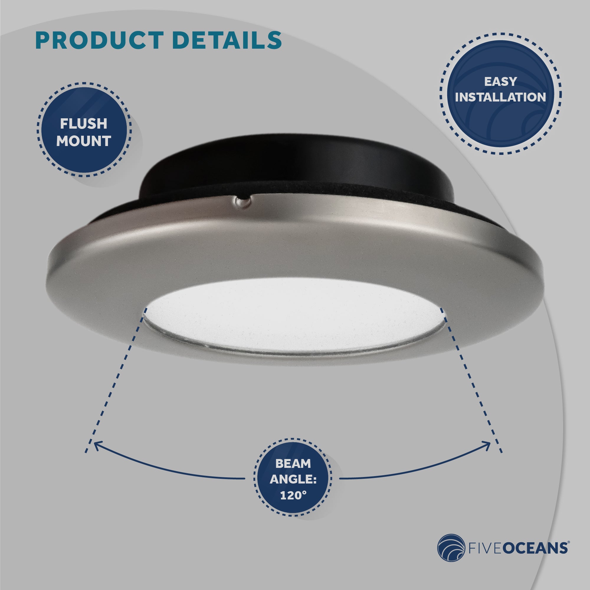 LED Interior Dome Light, 4" Flush Mount - FO2443 - Five Oceans