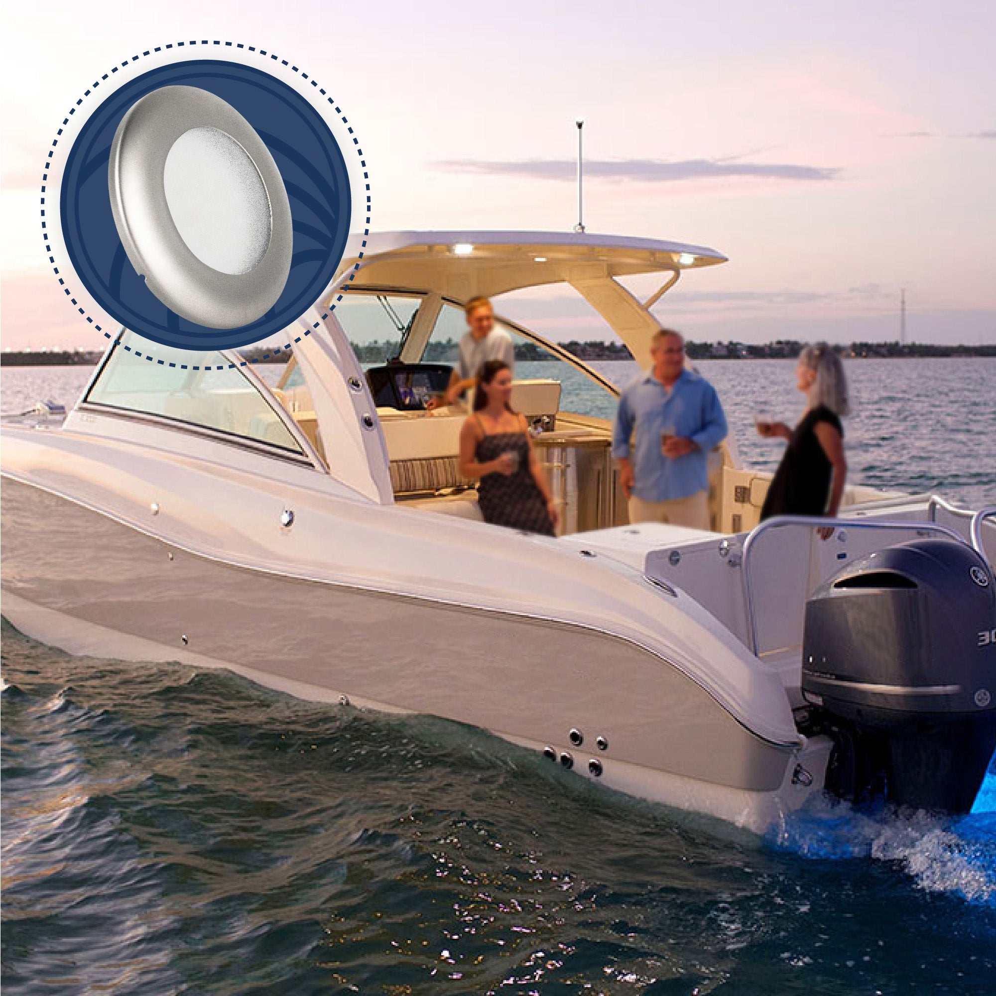LED Interior Dome Light, 4" Flush Mount - FO2443 - Five Oceans