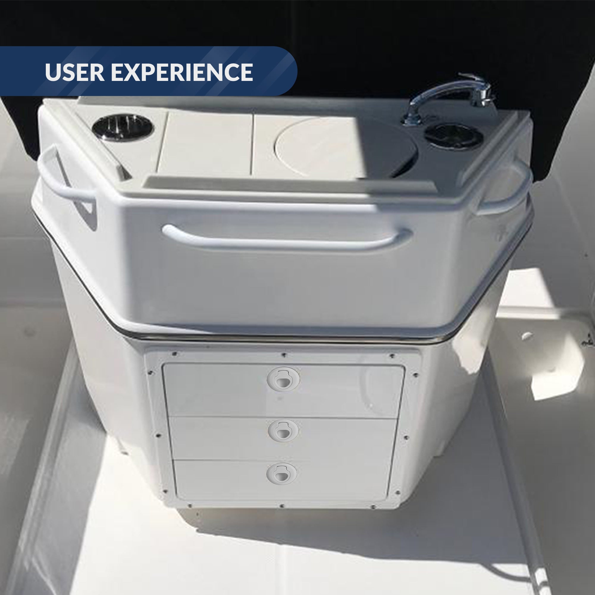 2" Flush Pull Slam Latch Door Hatch, White - FO2864 - Five Oceans