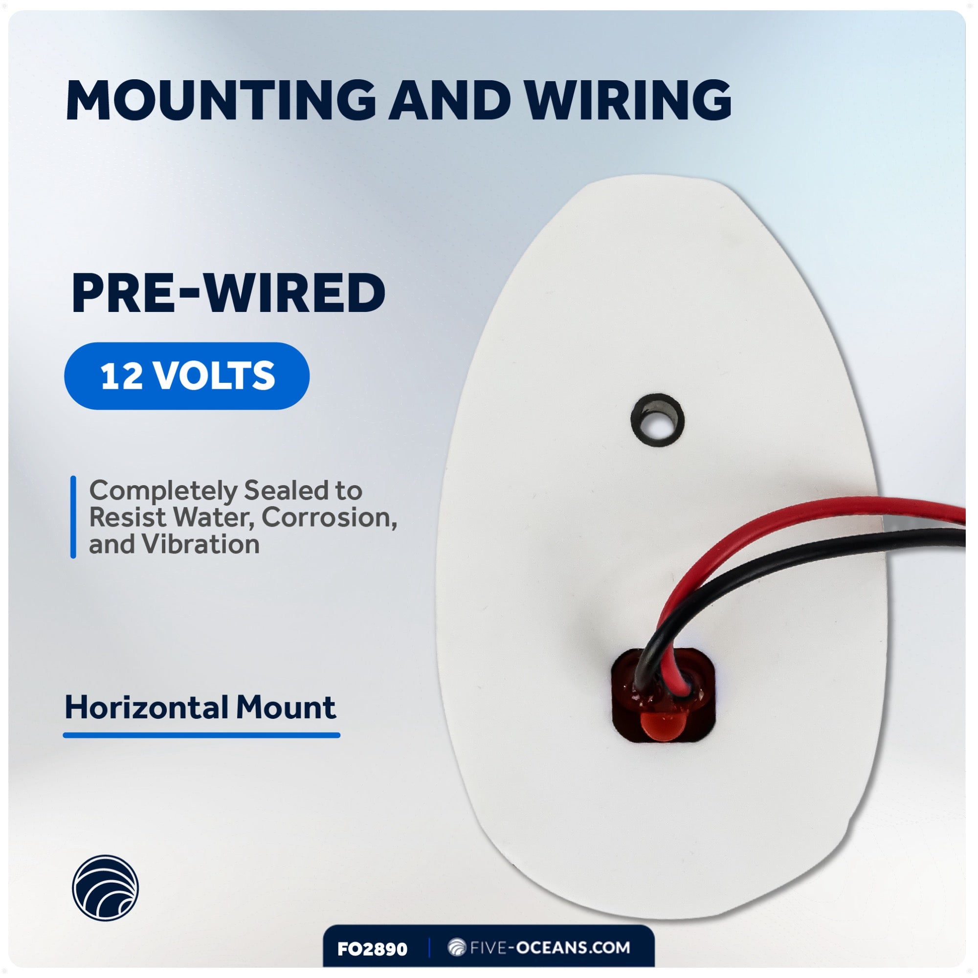 LED Side Navigation Lights, Red & Green Set, Stainless Steel Housing - FO2890