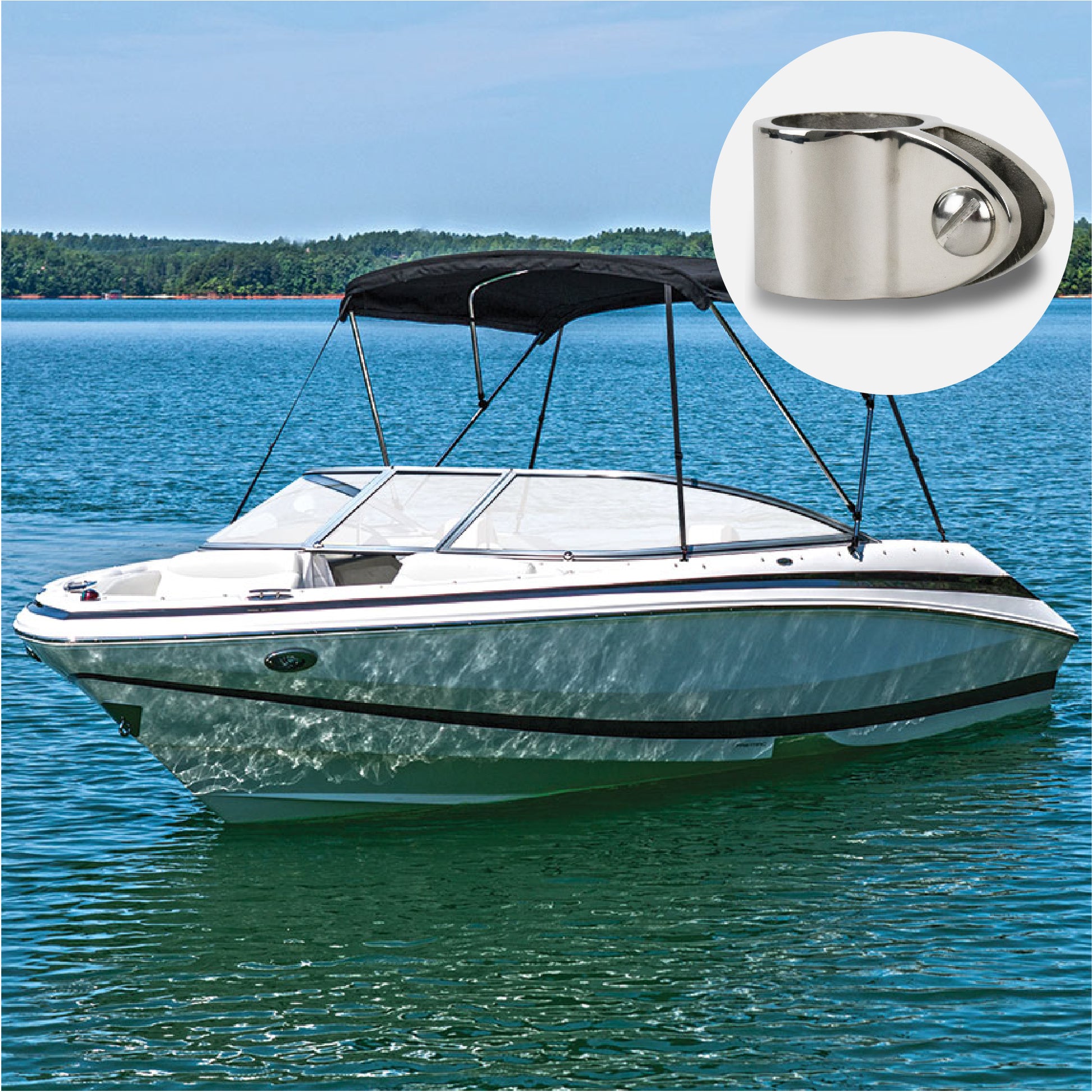 Bimini Top Hardware 1" Jaw Slide, AISI316 Stainless Steel - 2-Pack - FO2959-M2 - Five Oceans