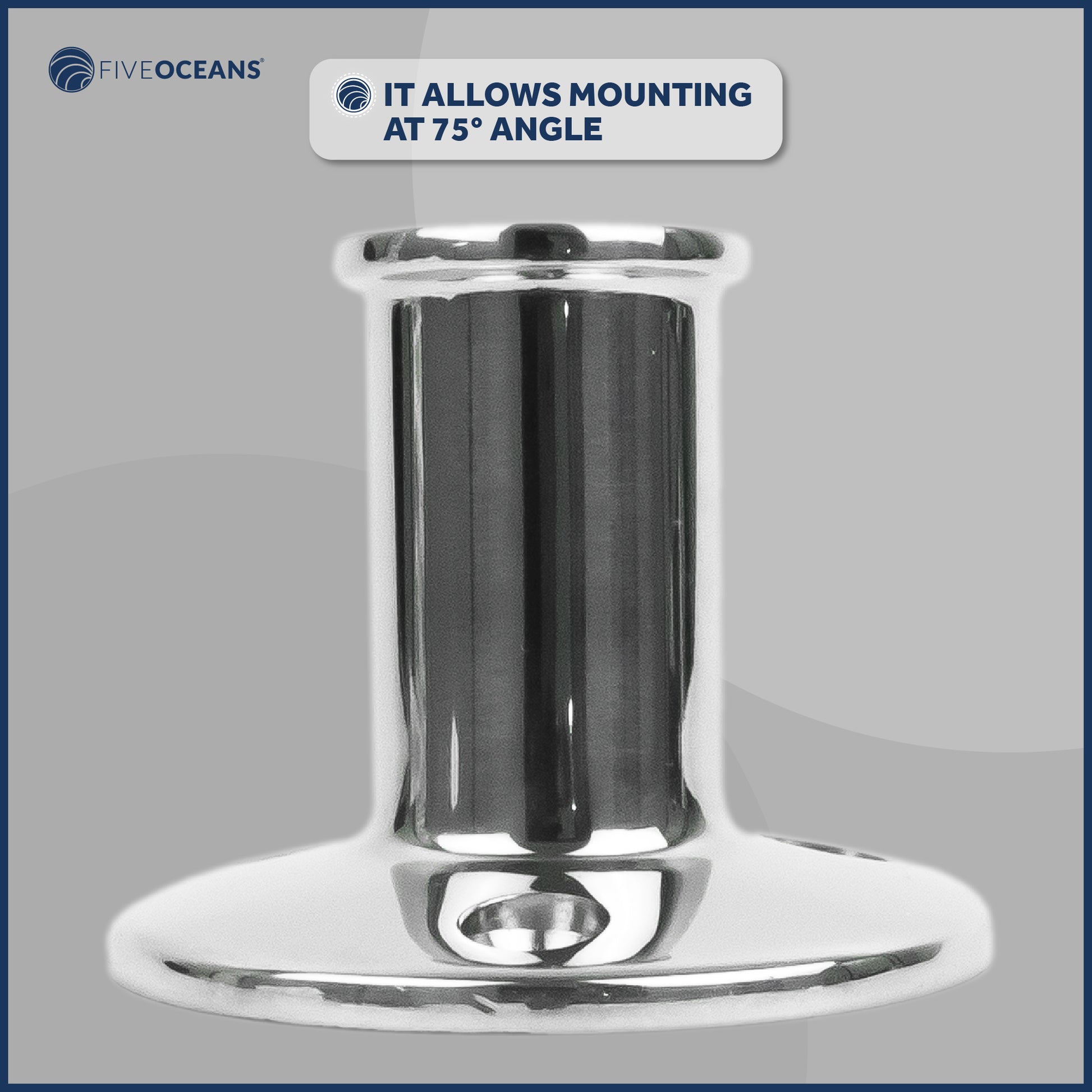 Boat Flag Pole Socket, Stainless Steel - FO3108 - Five Oceans