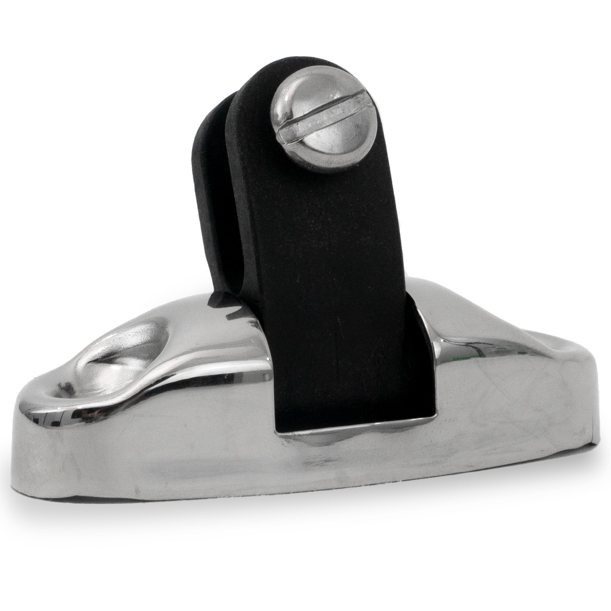 Bimini Top Hardware Universal Swivel Deck Hinge, AISI316 Stainless Stee and Black Nylon - FO3113 - Five Oceans