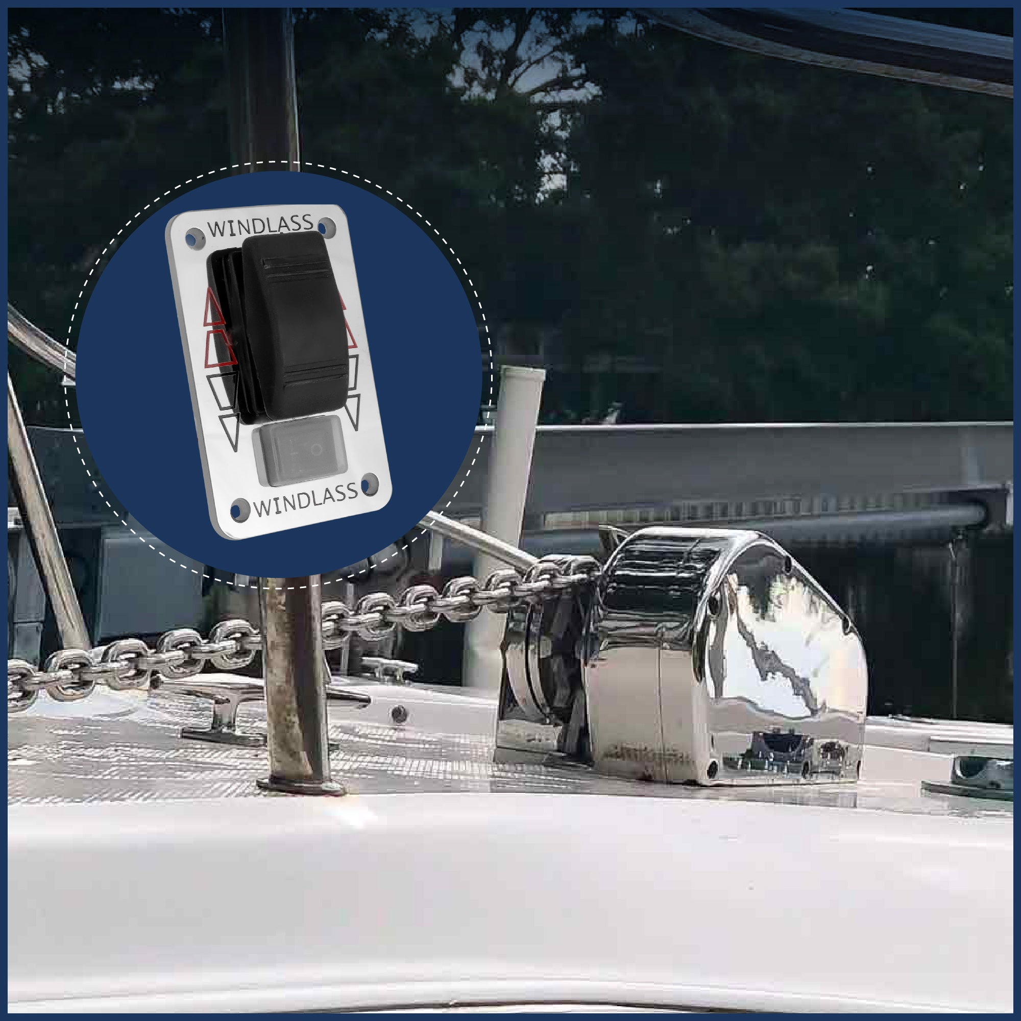 Windlass Rocker Switch Panel, 12 V, SPDT 3-Terminal - FO3290 - Five Oceans