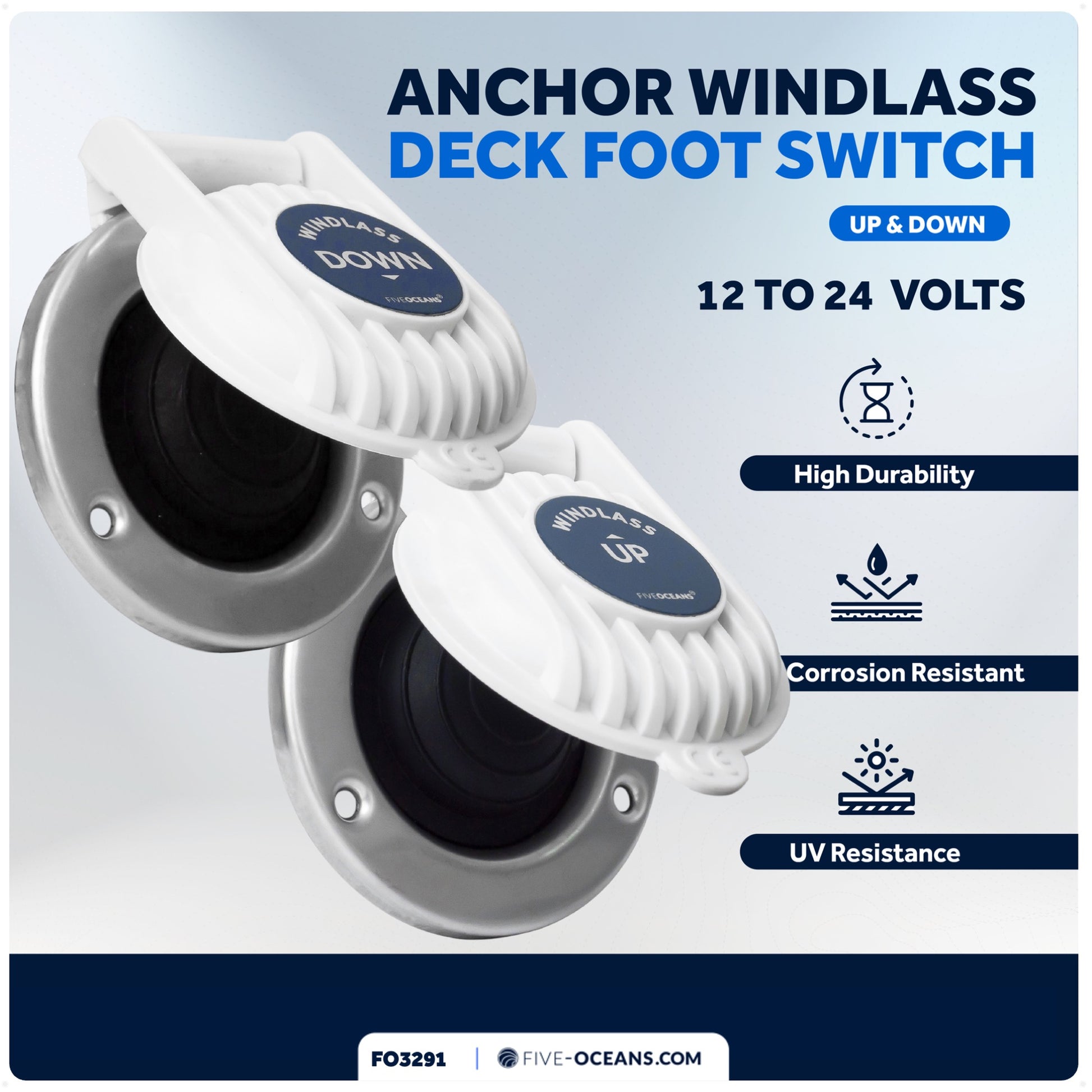 Windlass Deck Foot Switch, Up/Down Single Direction Switches - FO3291 - Five Oceans