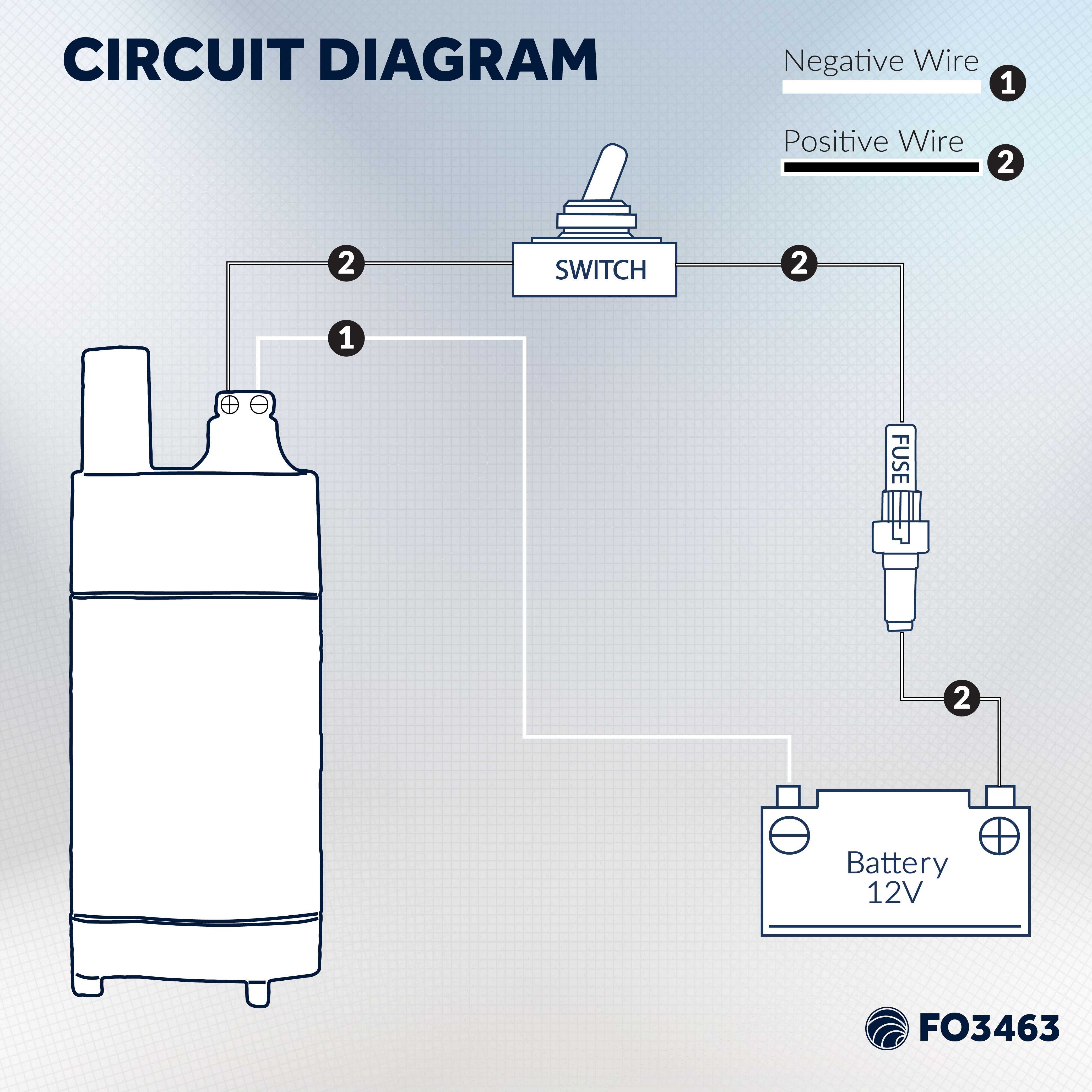 100 GPH (378 LPH) Submersible Electric Galley Water Pump, 12V - FO-3463 - Five Oceans