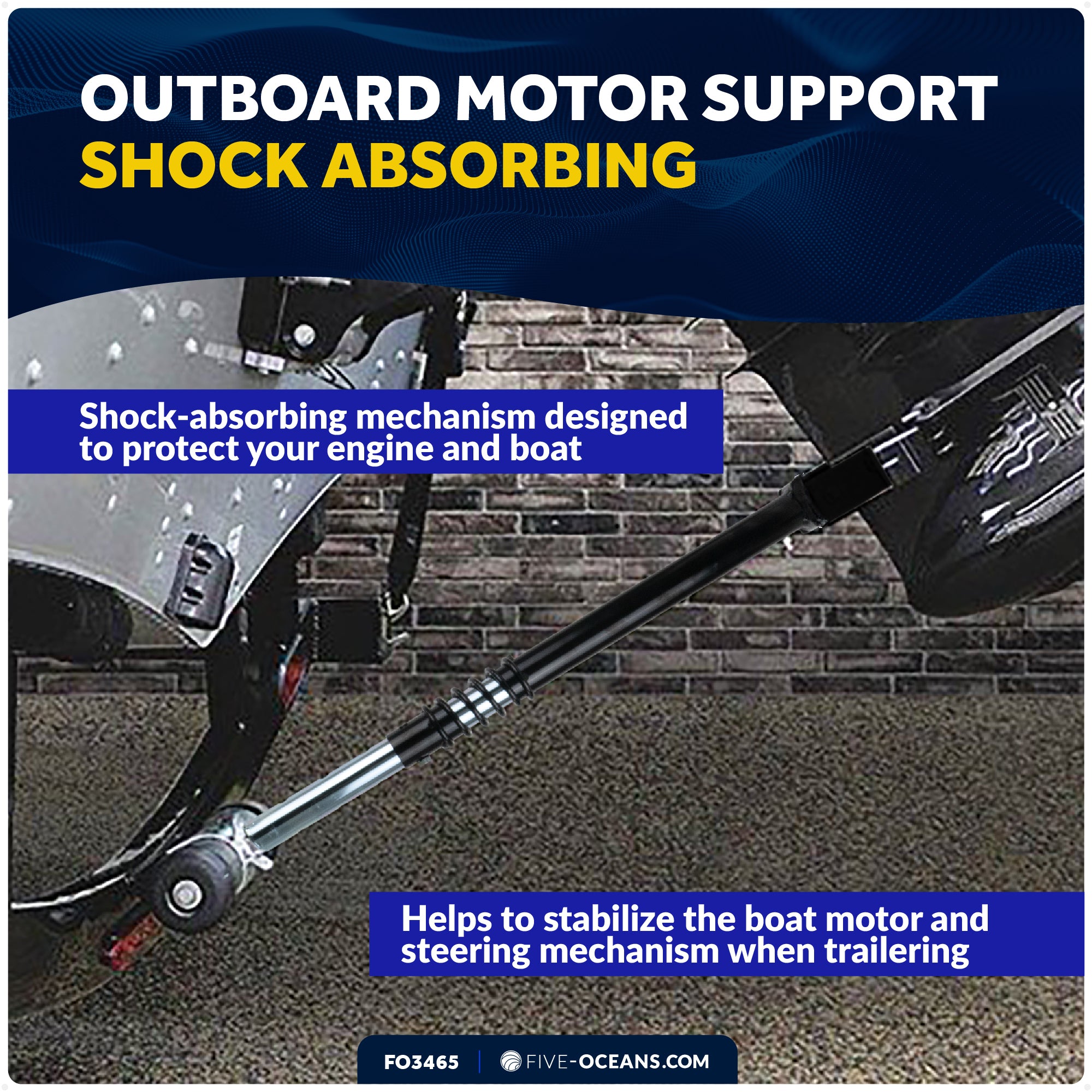 Adjustable Transom Saver for Outboards Up to 200 HP - FO3465 - Five Oceans