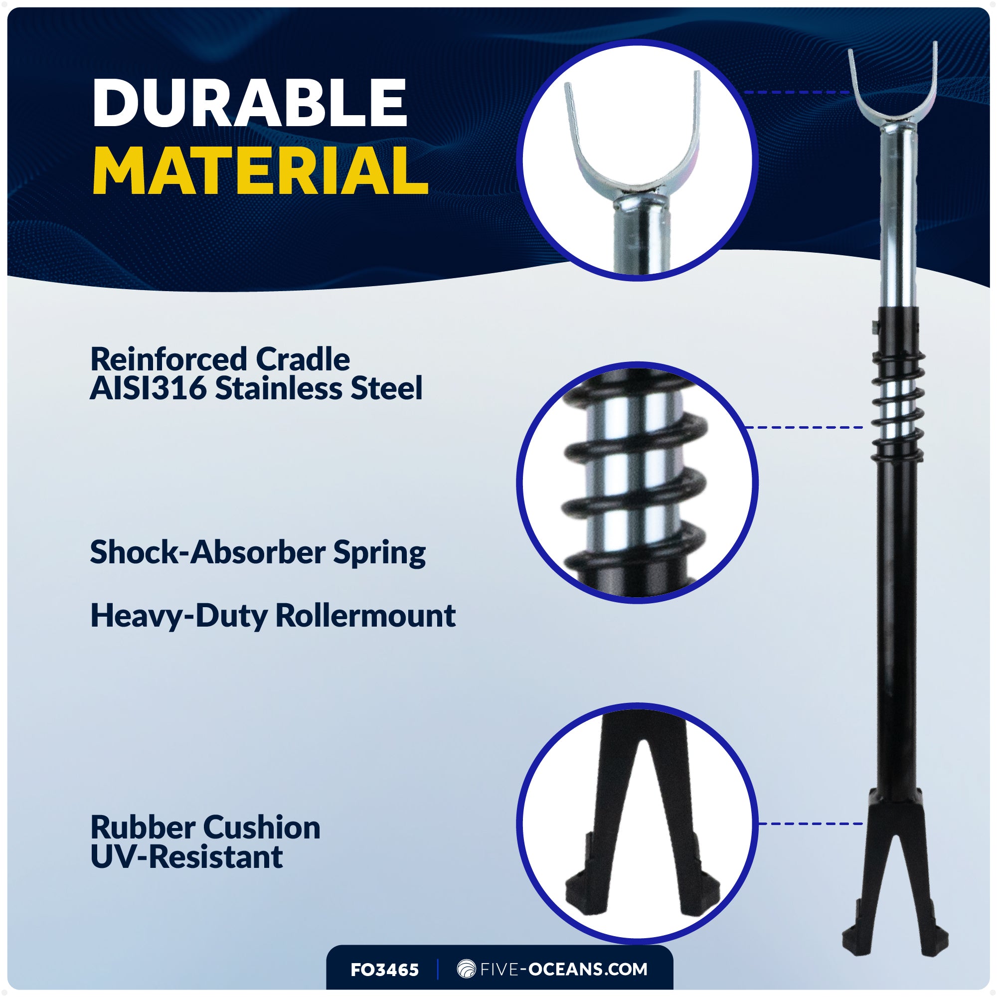 Adjustable Transom Saver for Outboards Up to 200 HP - FO3465 - Five Oceans