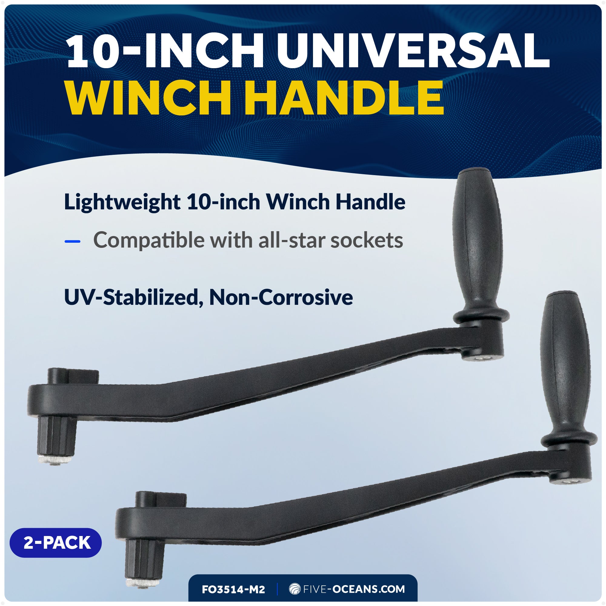 Universal Lock-in Style Winch Handle 10", 2-Pack - FO3514-M2