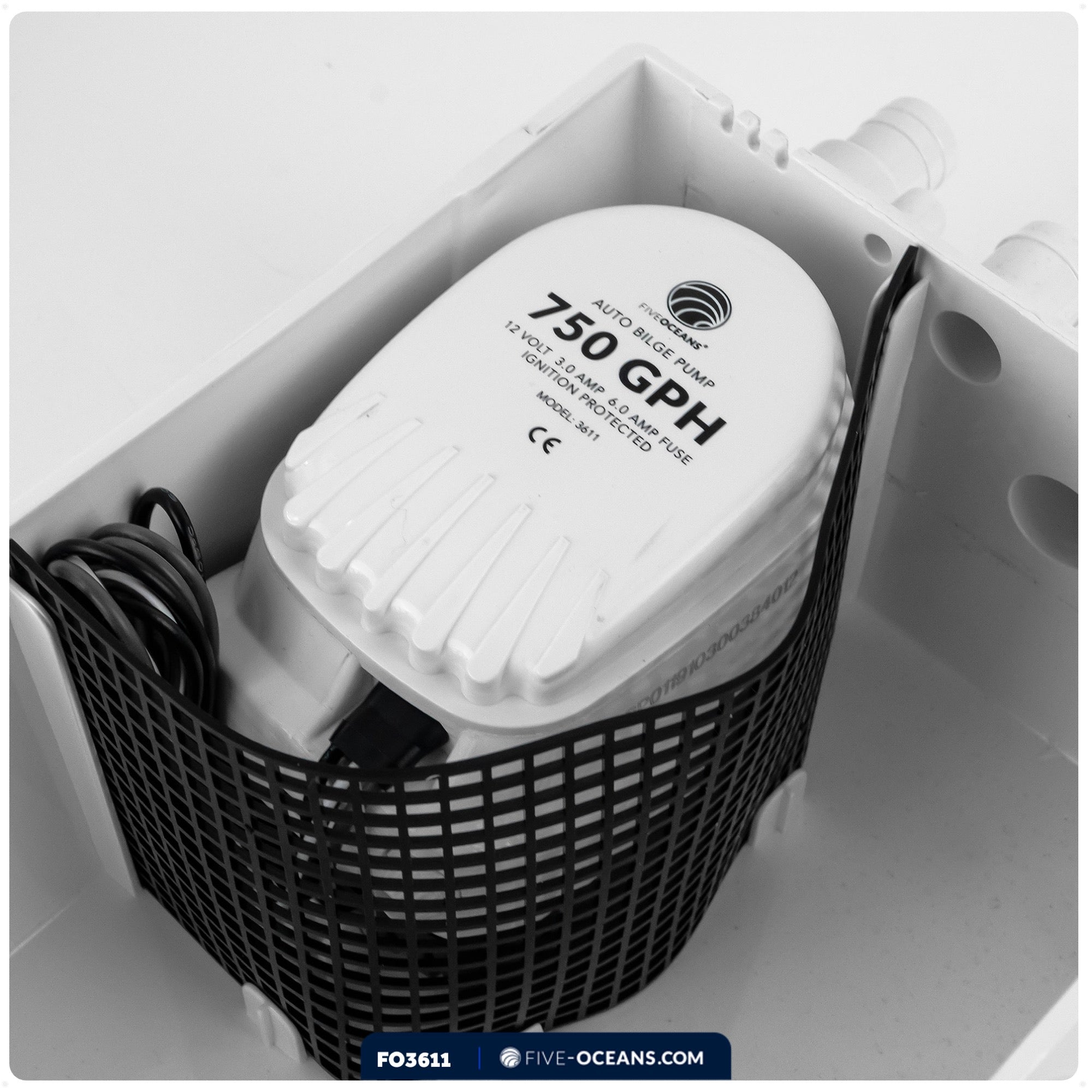 Shower Sump Pump Drain System Kit, 750 GPH, 12V - FO3611