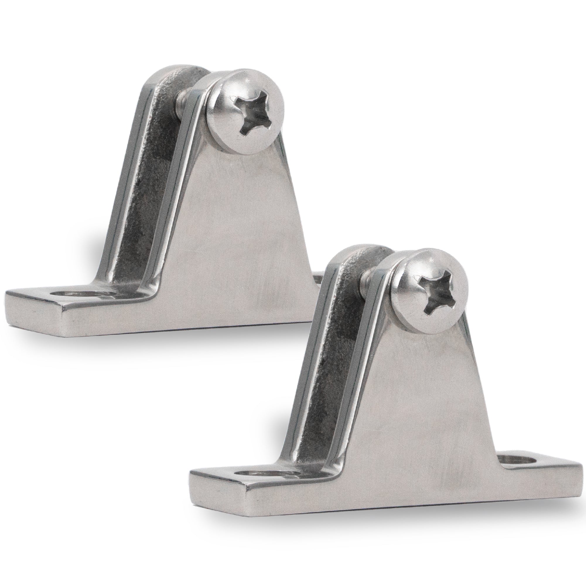 Bimini Top Hardware 90 Degree Deck Hinge with Screw Pin, AISI316 Stailess Steel - 2-Pack FO367-M2 - Five Oceans