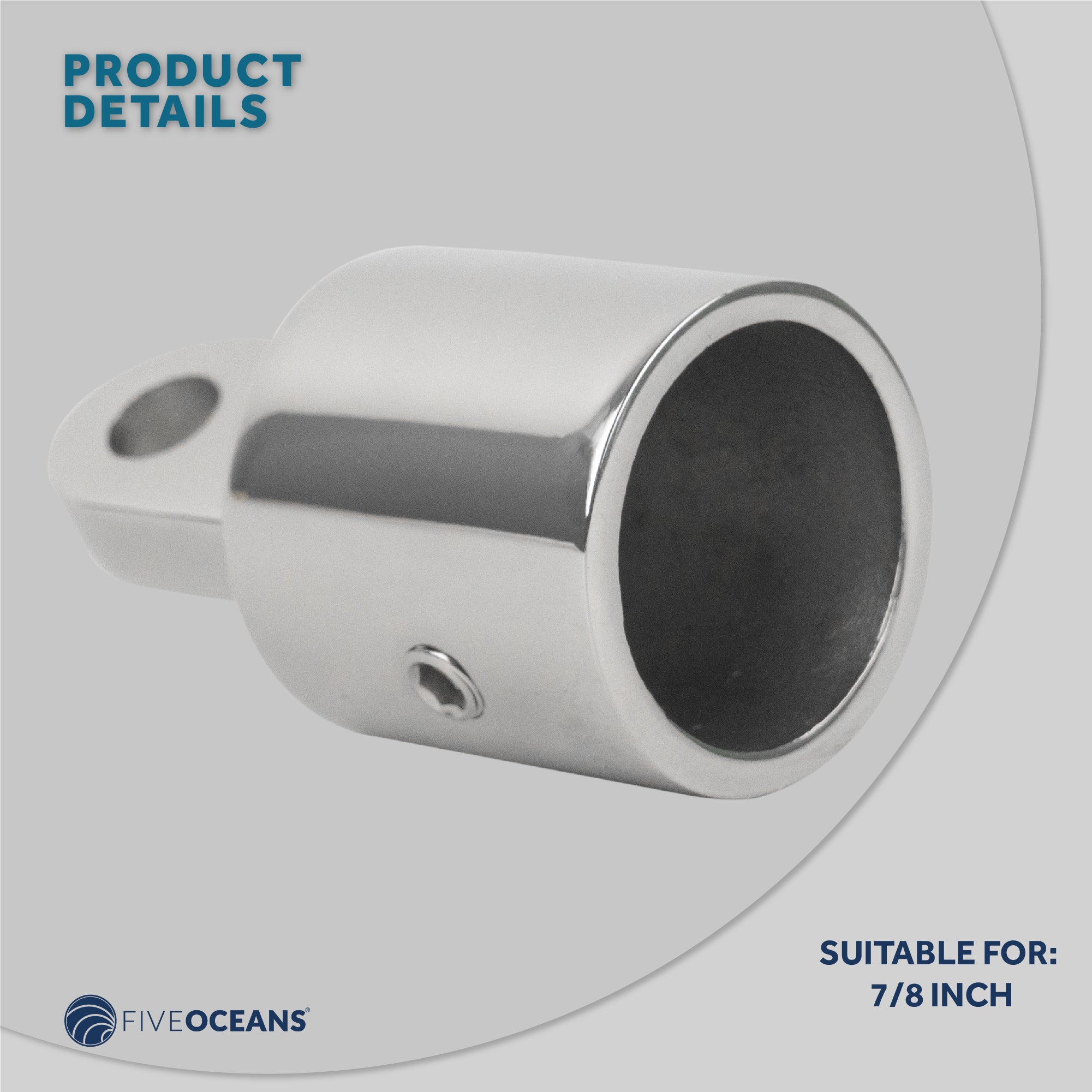 Bimini Top Hardware 7/8" External End Eye, AISI316 Stailess Steel - FO368 - Five Oceans