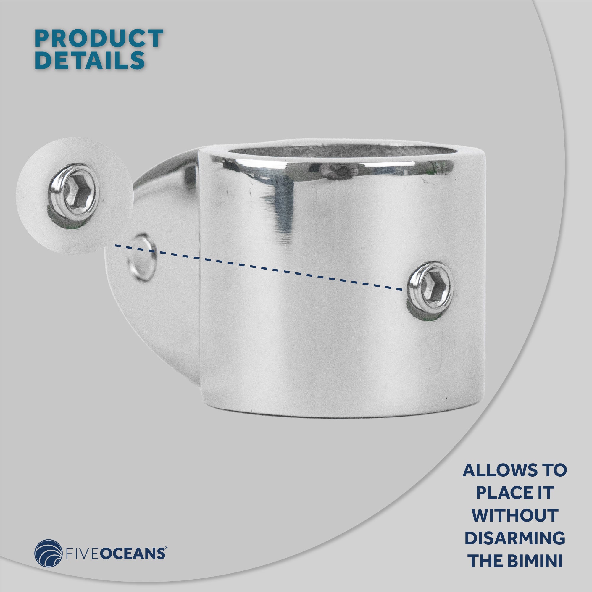Bimini Top Hardware 7/8" Jaw Slide, AISI316 Stainless Steel - 2-Pack - FO369-M2 - Five Oceans