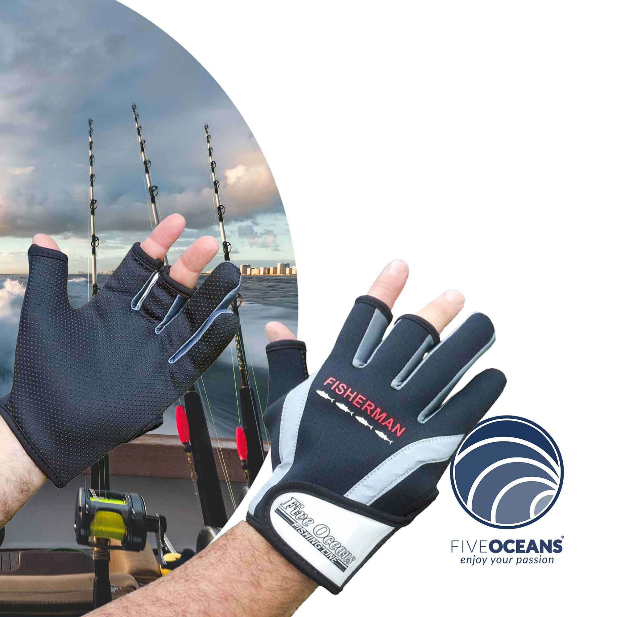 Fisherman Glove, Black, Size XL - FO3774 - Five Oceans