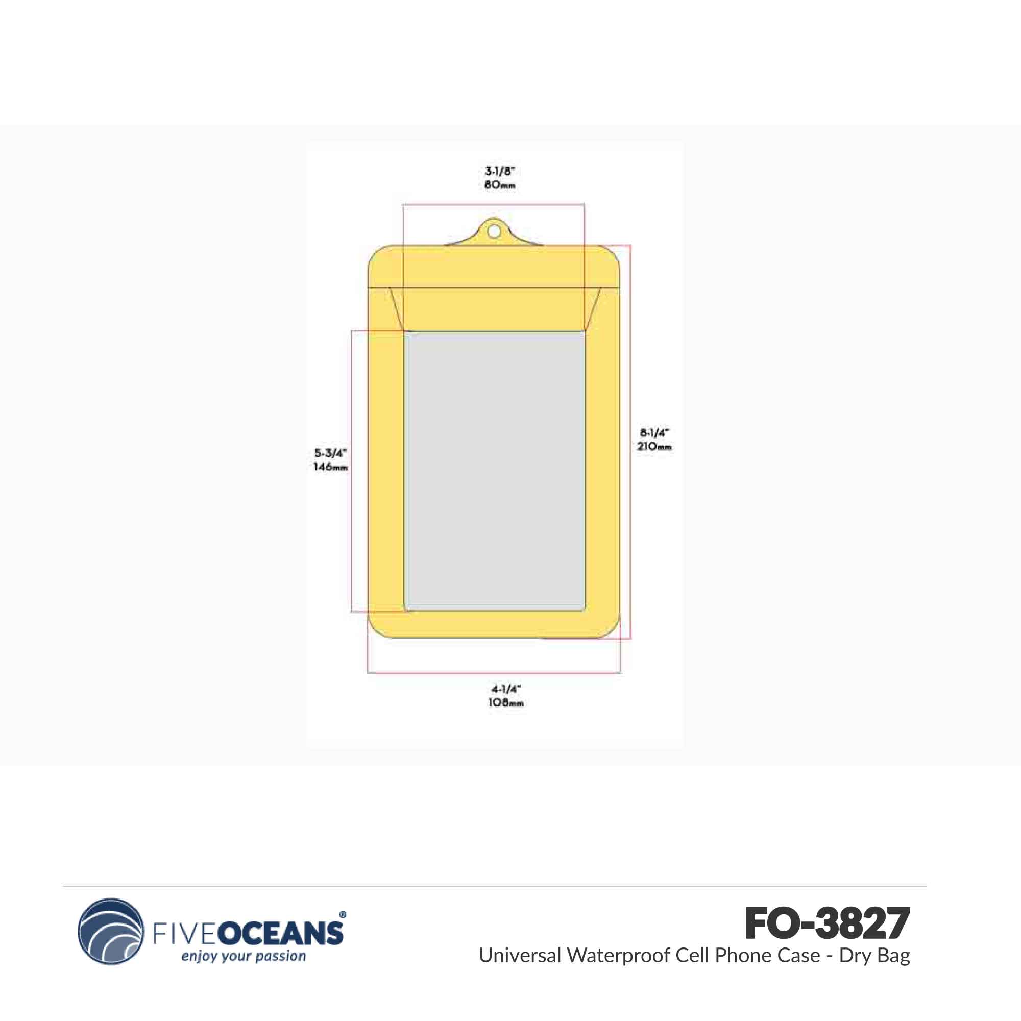 Waterproof Phone Case, Yellow - FO3827 - Five Oceans