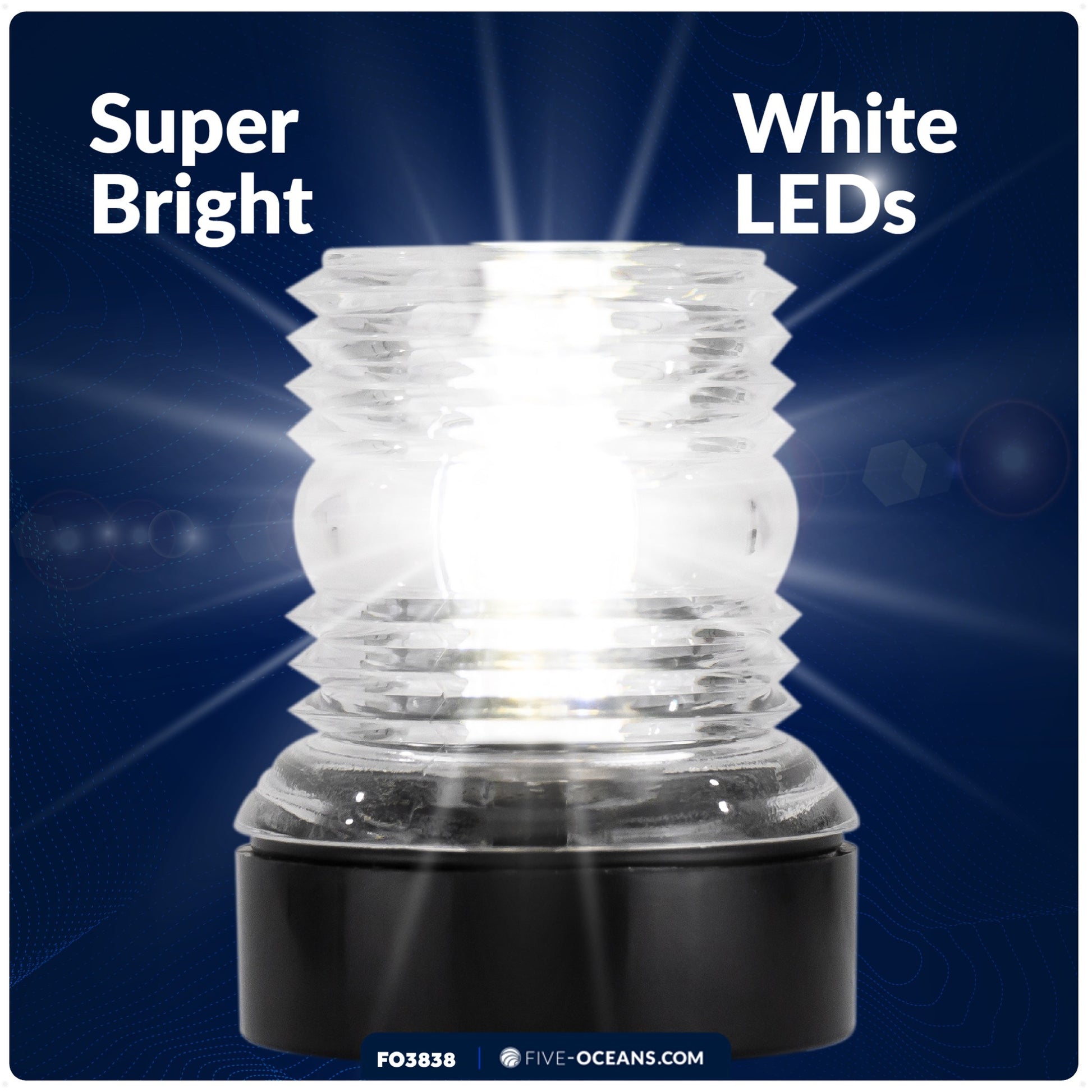 LED Anchor Navigation Light, 3NM, Fixed Mount - FO3838 - Five Oceans