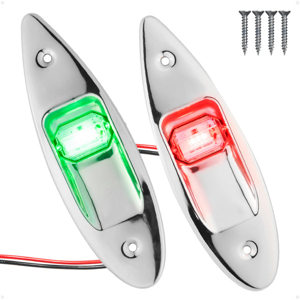 LED Navigation Side Lights, Vertical Flush Mount, 12V DC - 2NM