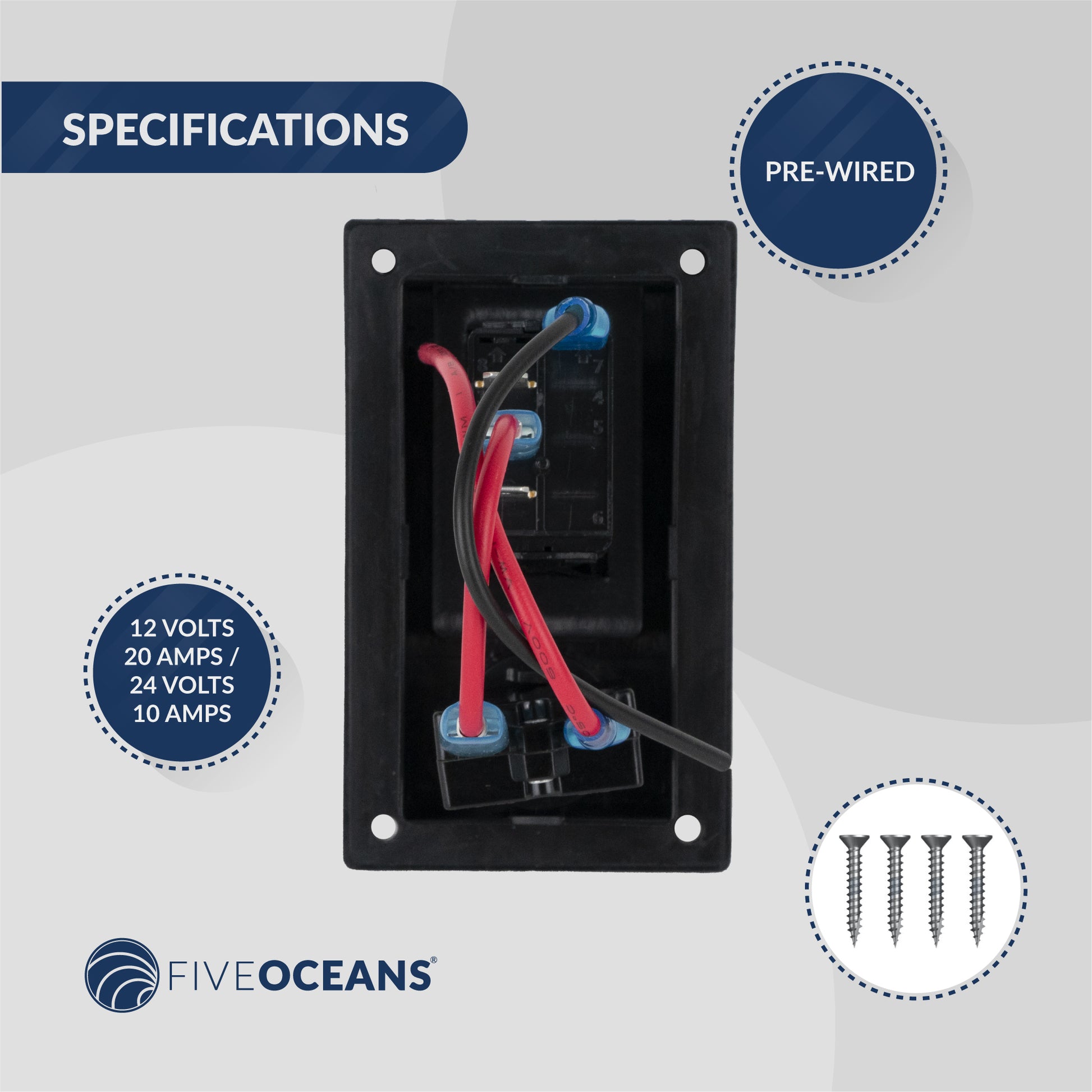 Bilge Pump Switch 3-Way Rocker 12-Volts, 2-Pack - FO3851-M2 - Five Oceans