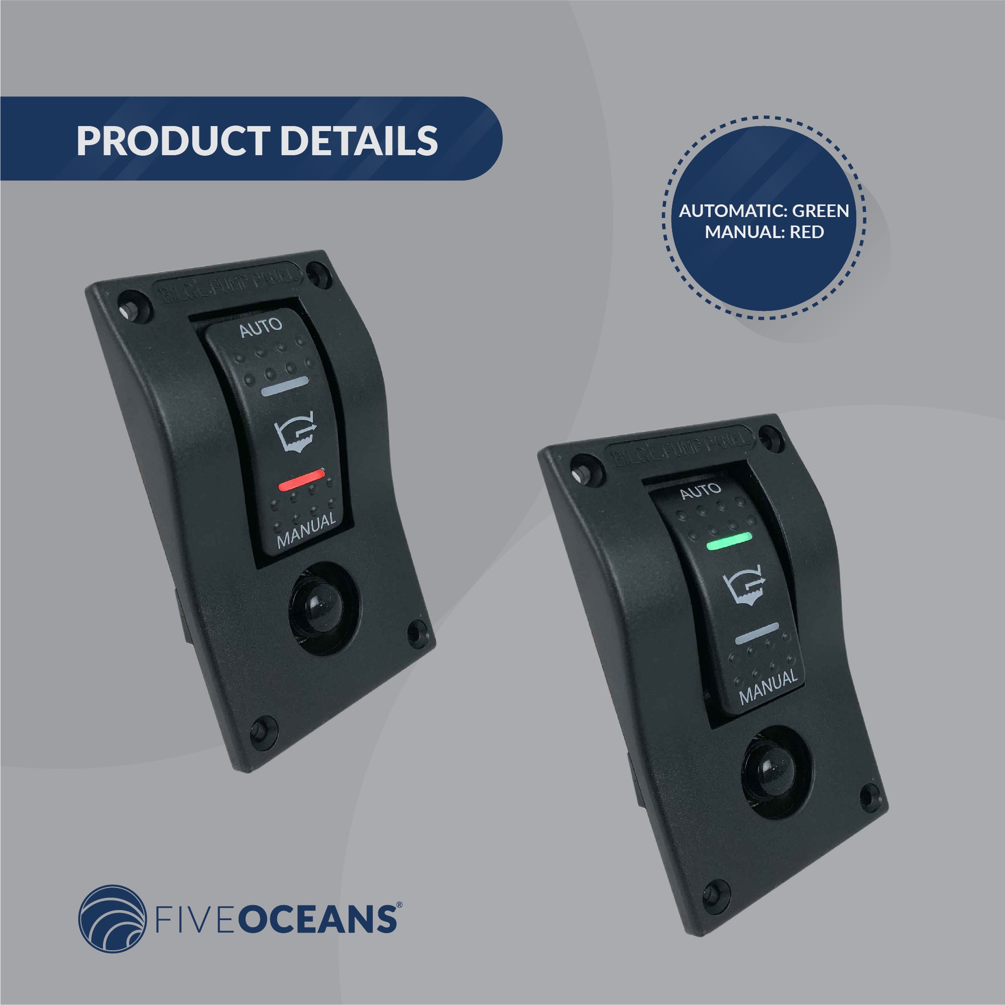 Bilge Pump Switch 3-Way Rocker 12-Volts - FO3851 - Five Oceans