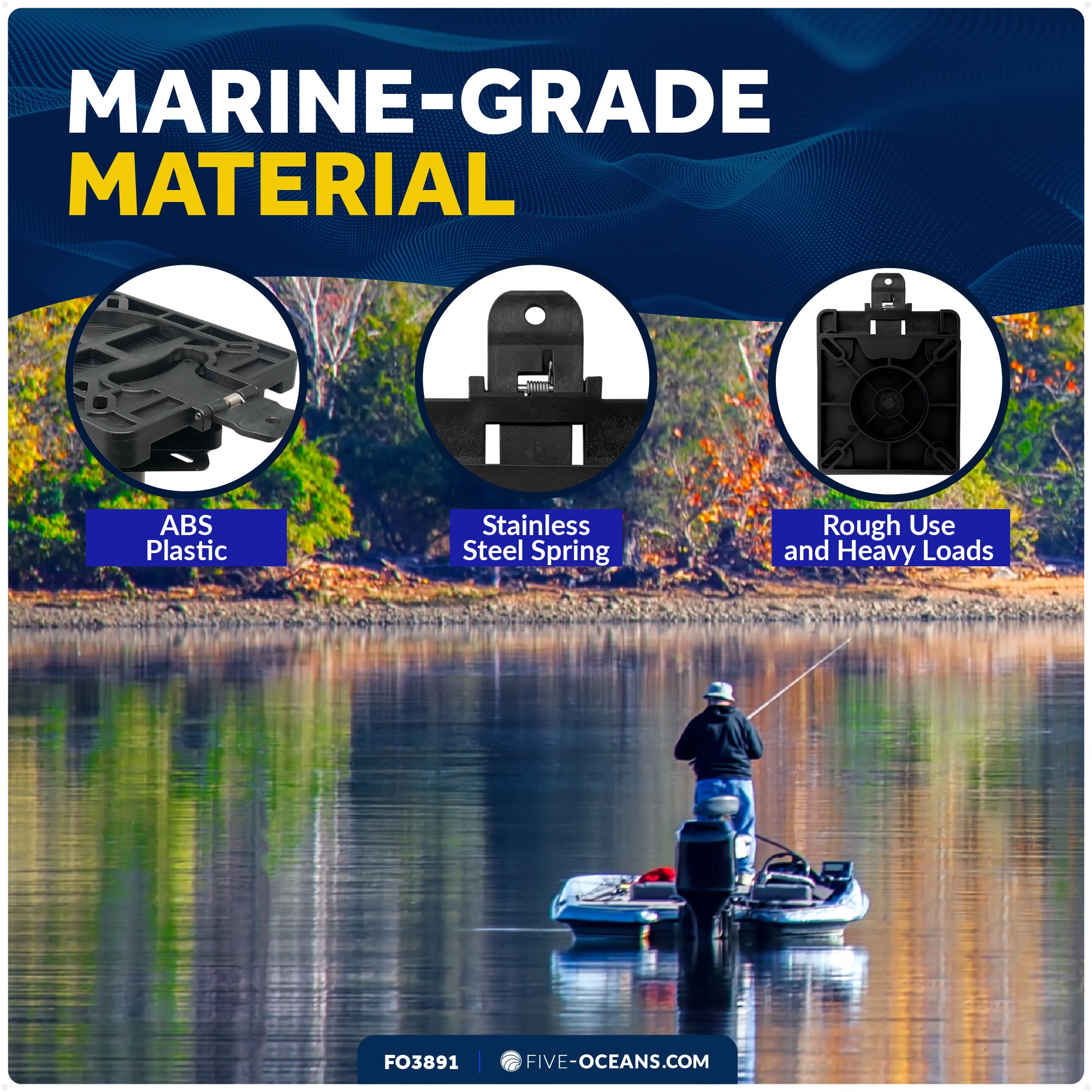 Boat Quick-Release Seat Swivel Mount Removable Bracket - FO3891