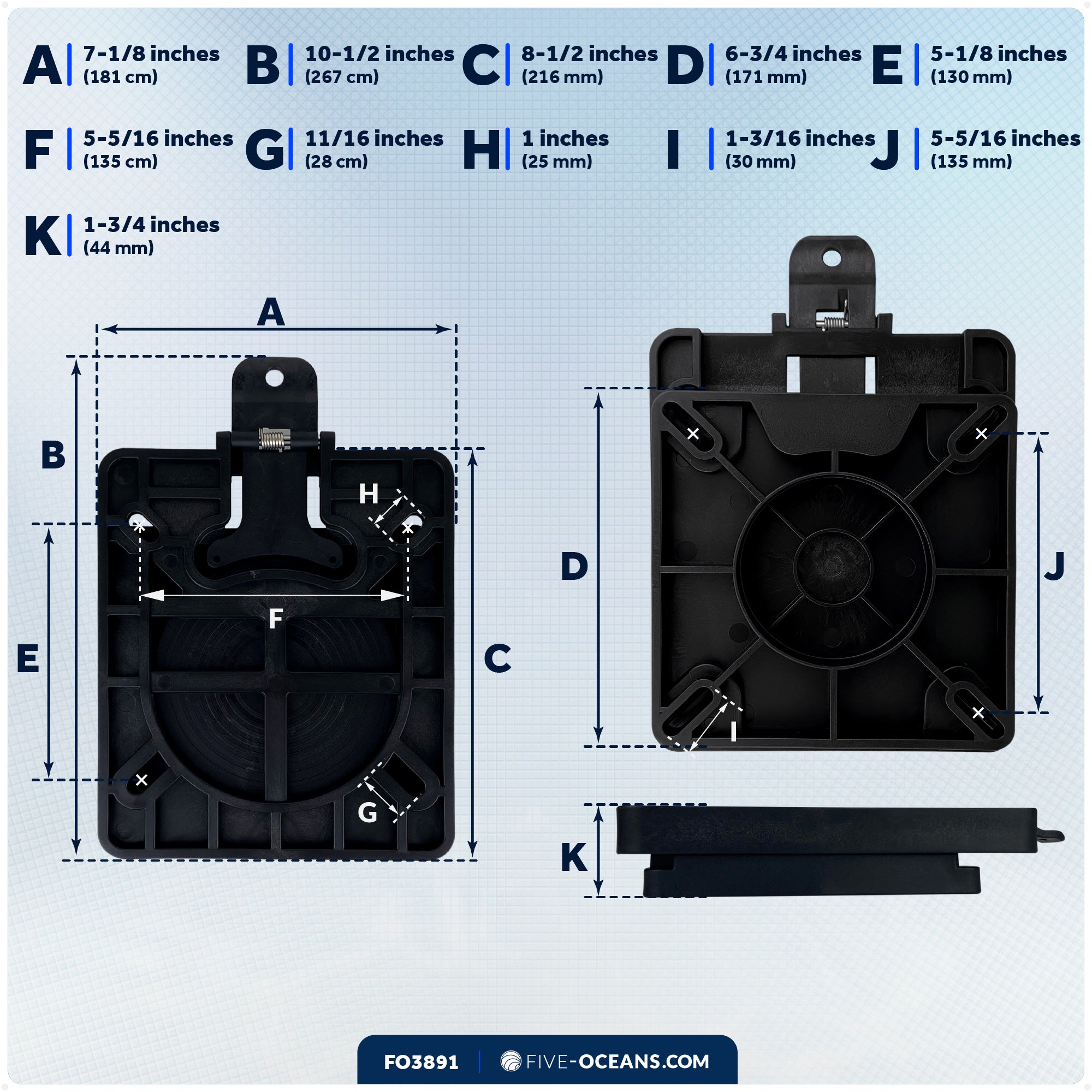 Boat Quick-Release Seat Swivel Mount Removable Bracket - FO3891