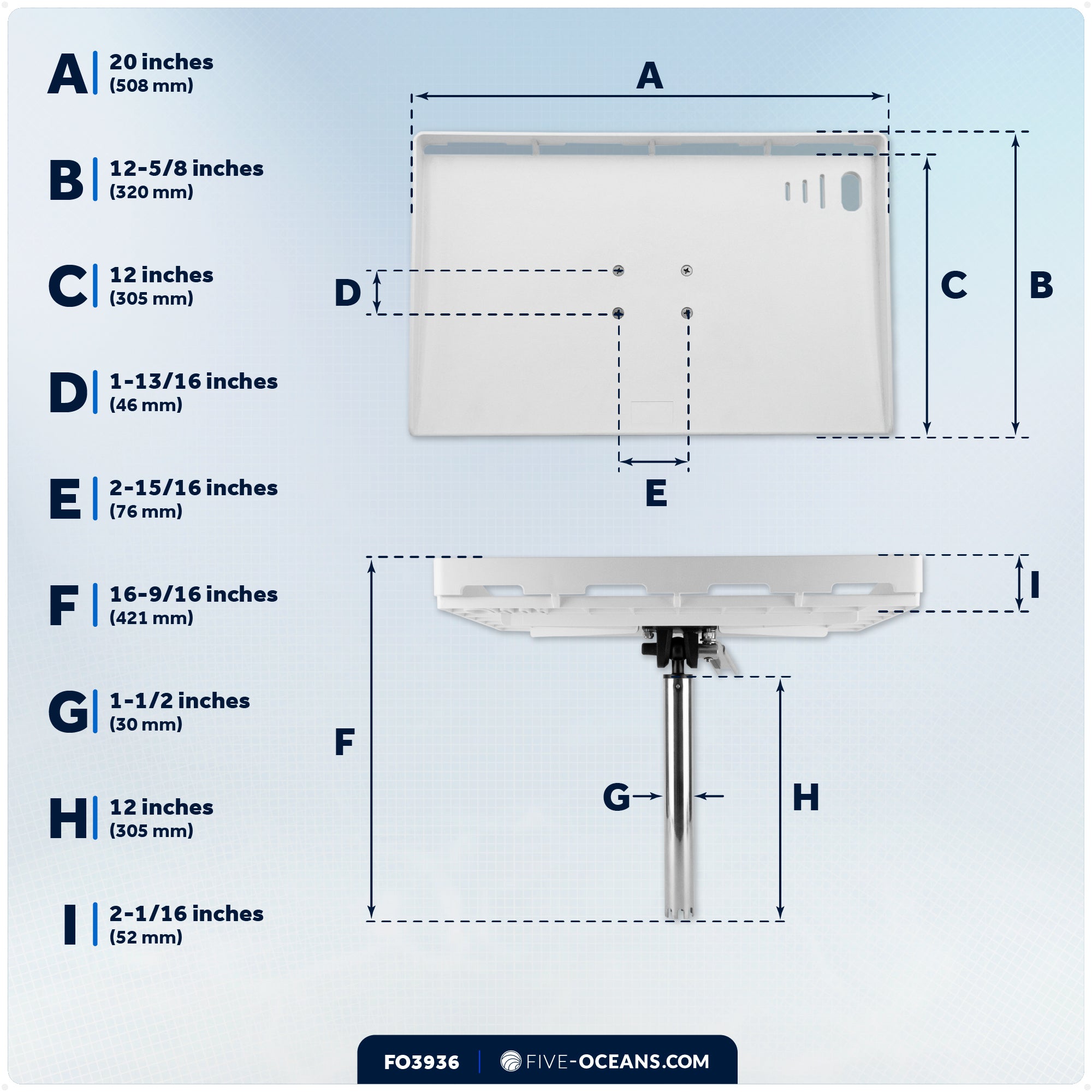 Premium Cutting Board, Fillet Table 20" x 12" - FO3936 - Five Oceans