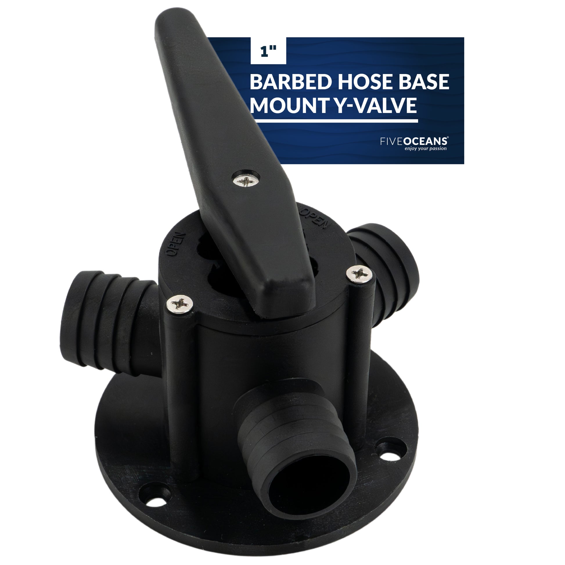 Base Mount Y-Valve with 1-Inch Barbed Hose Ports - FO4124 - Five Oceans