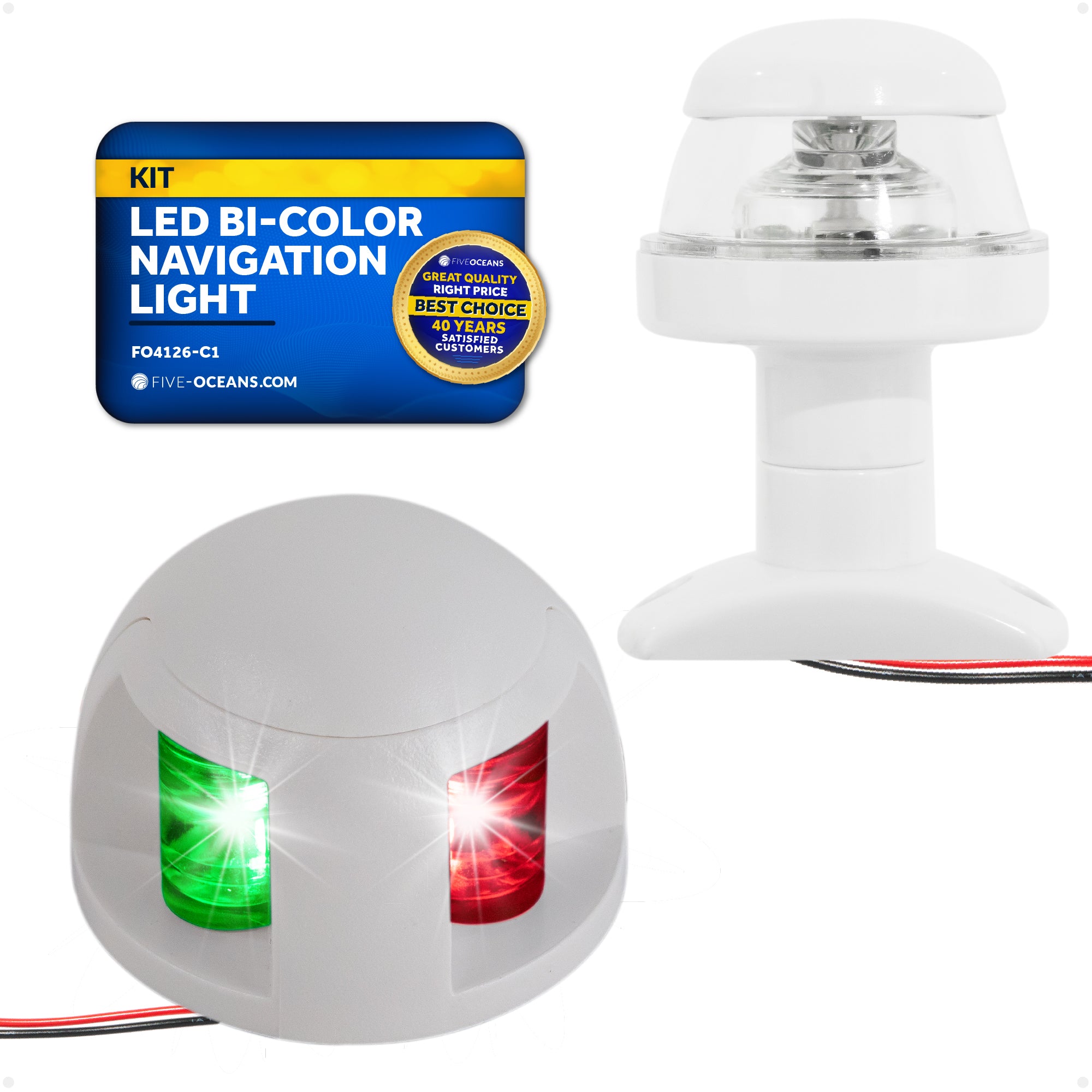 LED Anchor and Bi-color Navigation Lights Kit - FO4126-C1 - Five Oceans