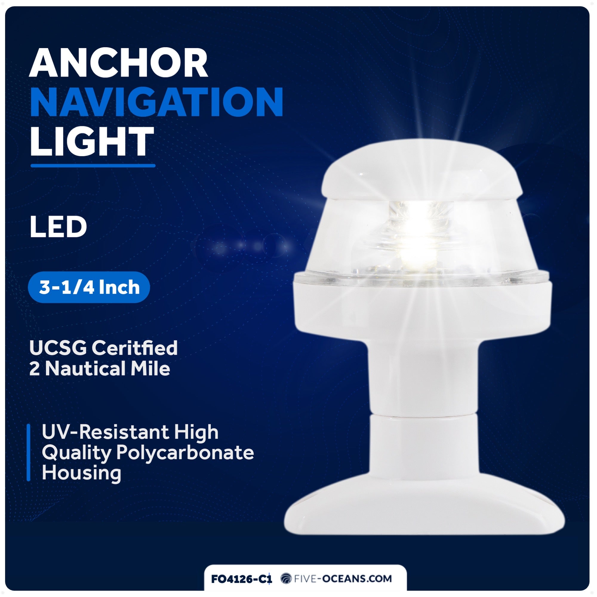 LED Anchor Light and Boat Navigation Lights Set - FO4126-C1 - Five Oceans