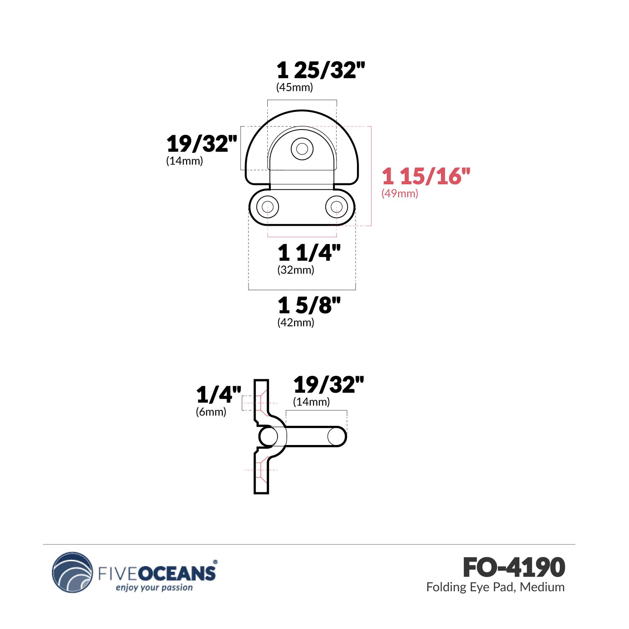 Folding Eye Pad, Medium - FO4190 - Five Oceans