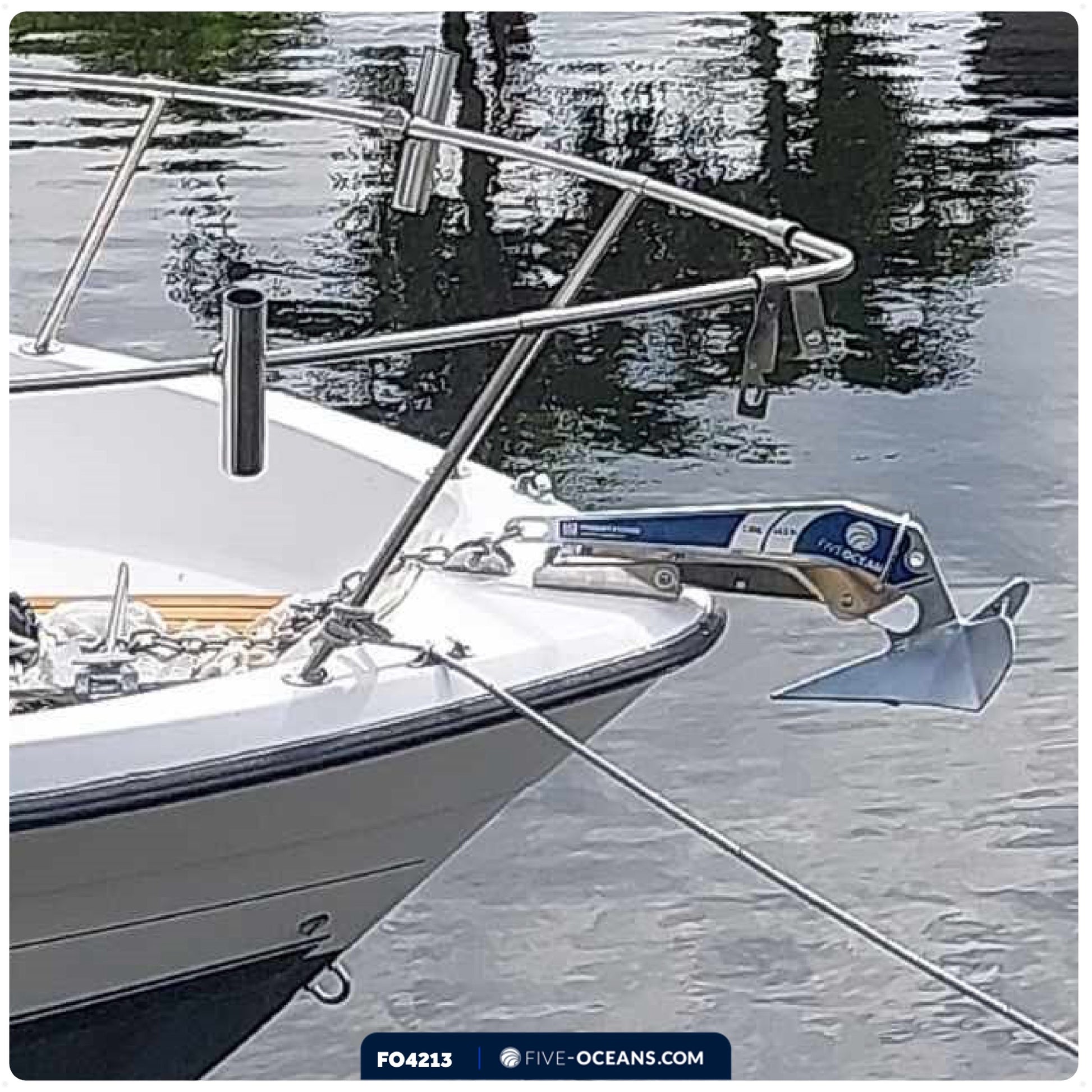 9 Lb Delta Style Wing Anchor, Hot Dipped Galvanized Steel - FO4213 - Five Oceans