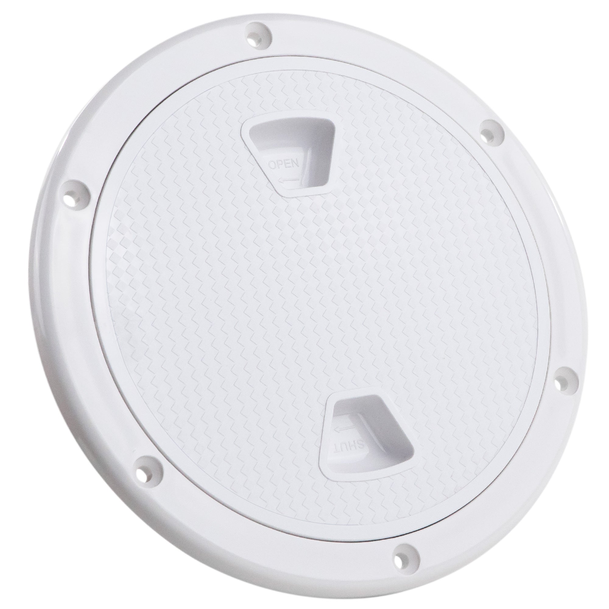 8" Deck Plate, Round Screw-in, Non-slip, White - Premium Series - FO4232