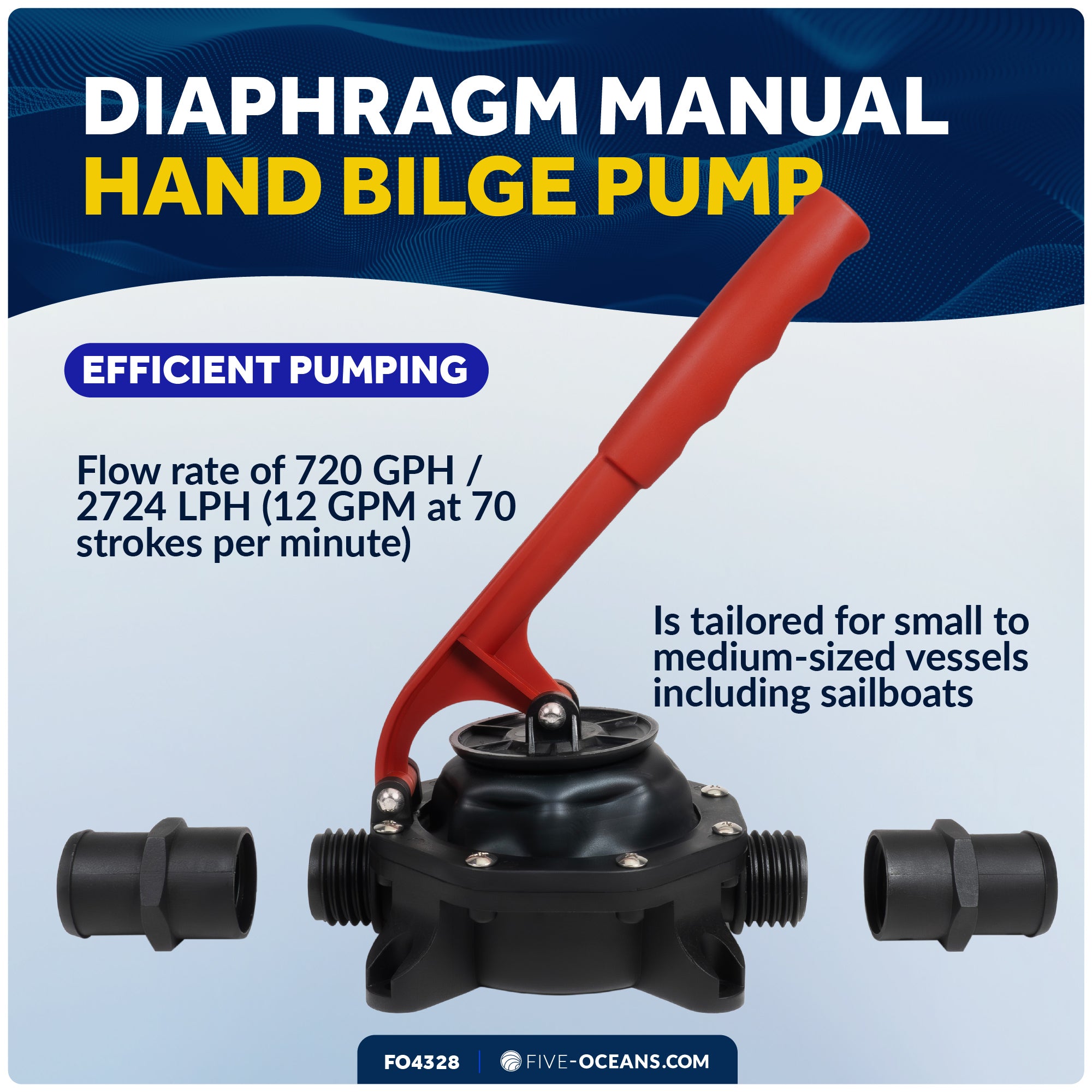 Diaphragm Manual Hand Bilge Pump - 720 GPH - FO4328