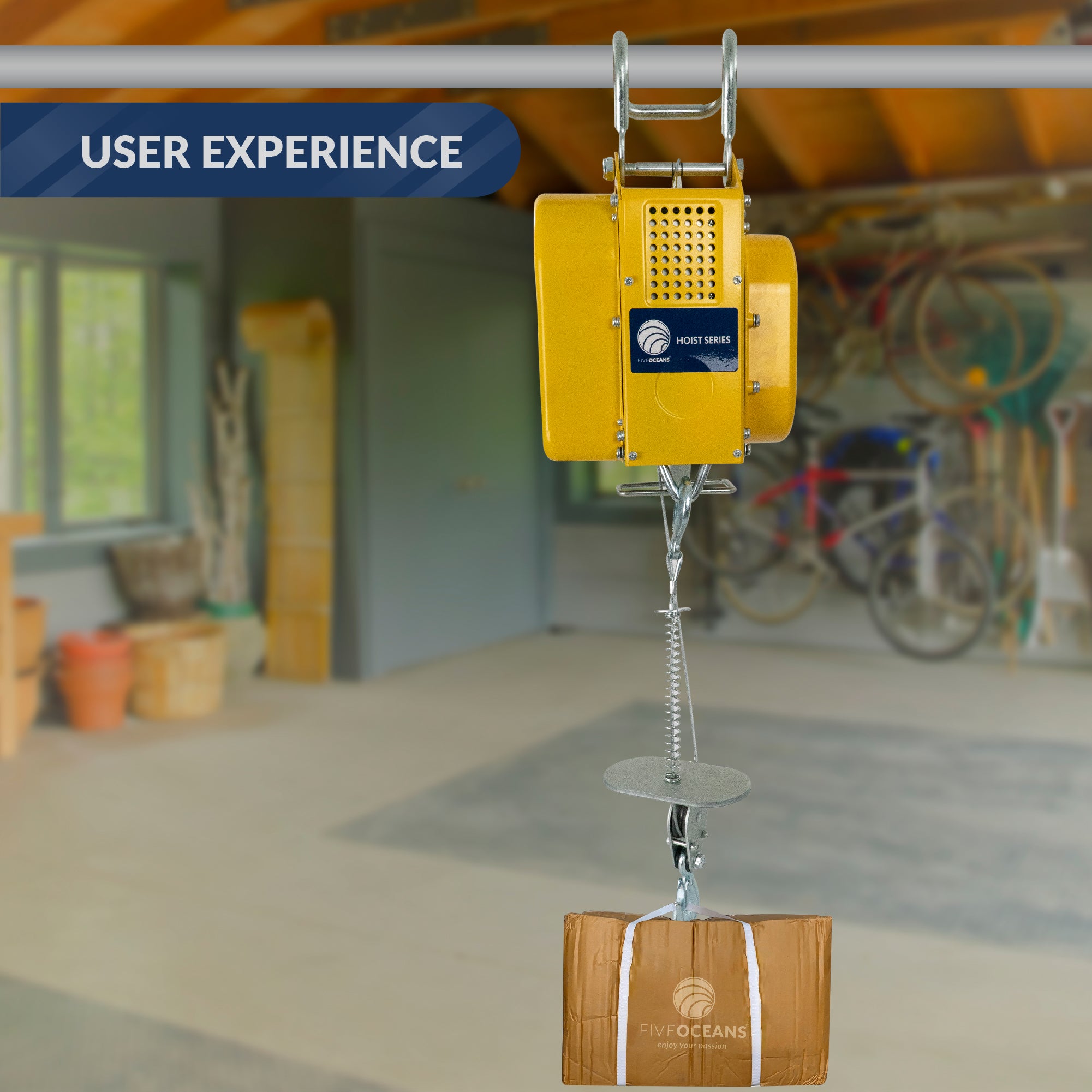 Portable Electric Hoist, Winch, 660 LBS / 300 KG, 6FT Remote Control - FO4336 - Five Oceans