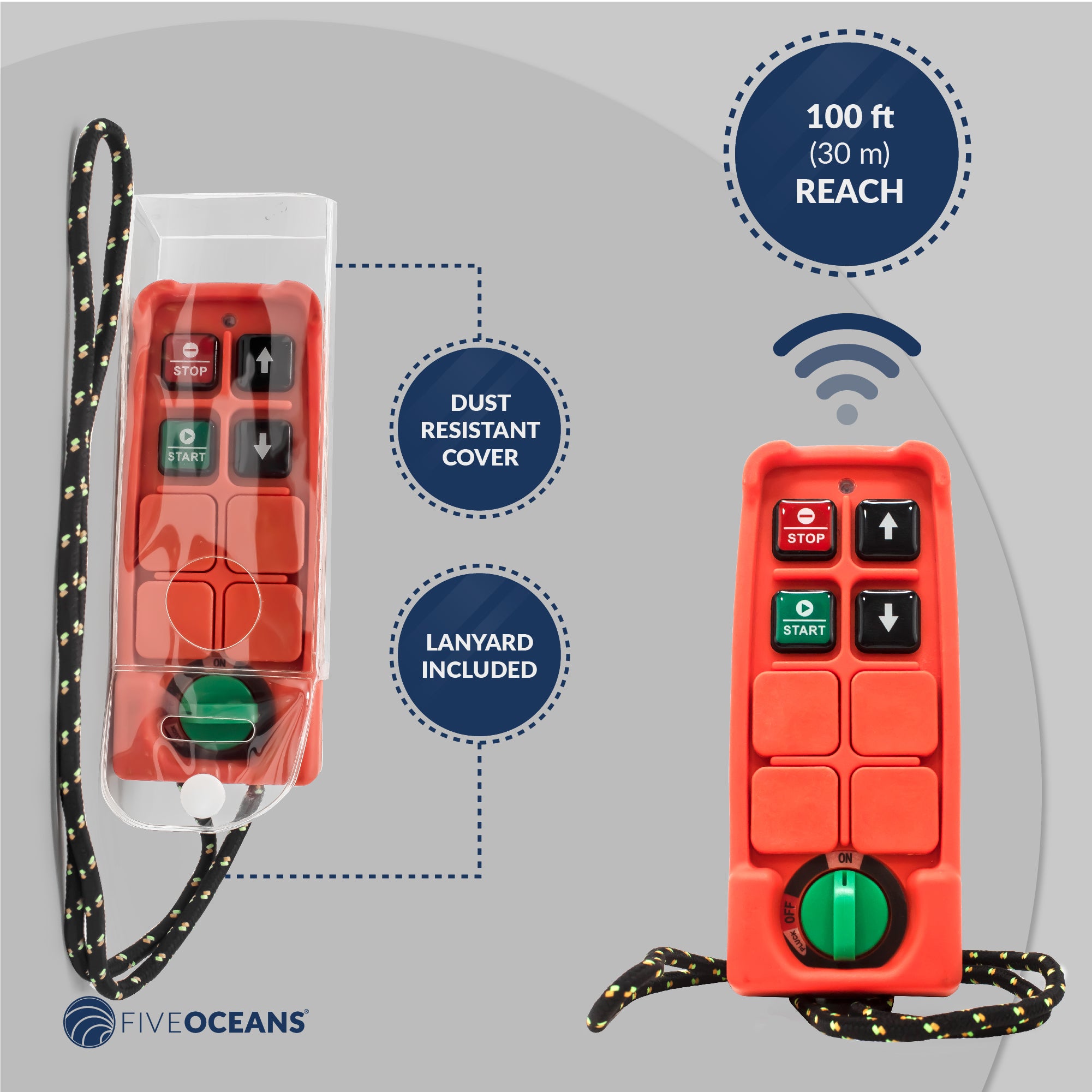 Electric Hoist, 880 Lb Electric Winch, Wireless Remote Control 110V - FO4401 - Five Oceans