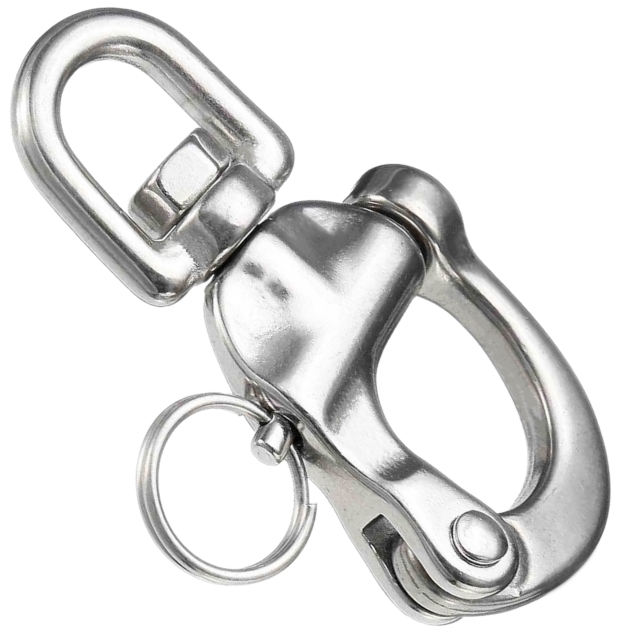 Swivel Eye Snap Shackle Quick Release Bail Rigging, 3 1/2" Stainless Steel - FO444