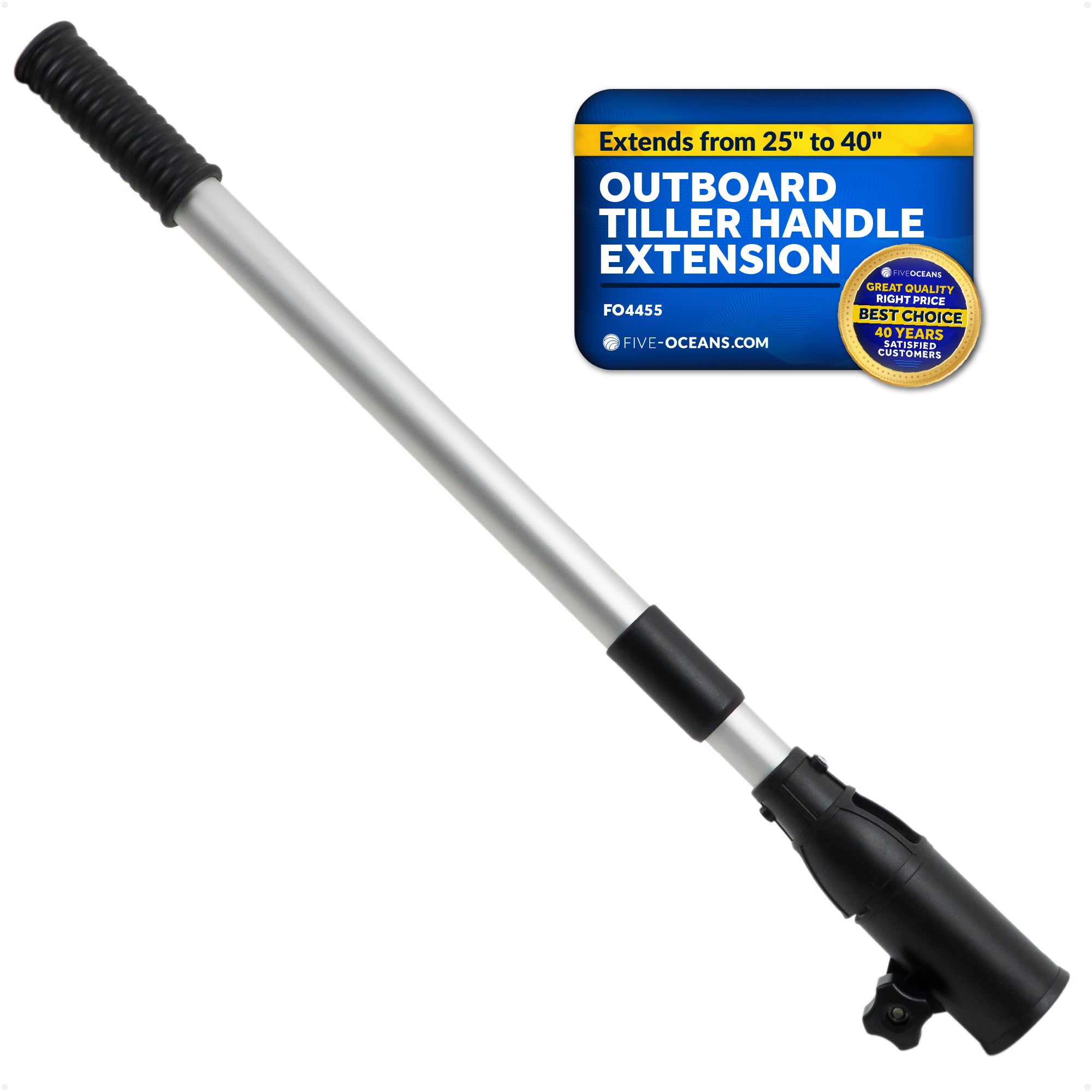 Tiller Handle Extension for Outboard, Extends from 25" to 40" - FO4455 - Five Oceans