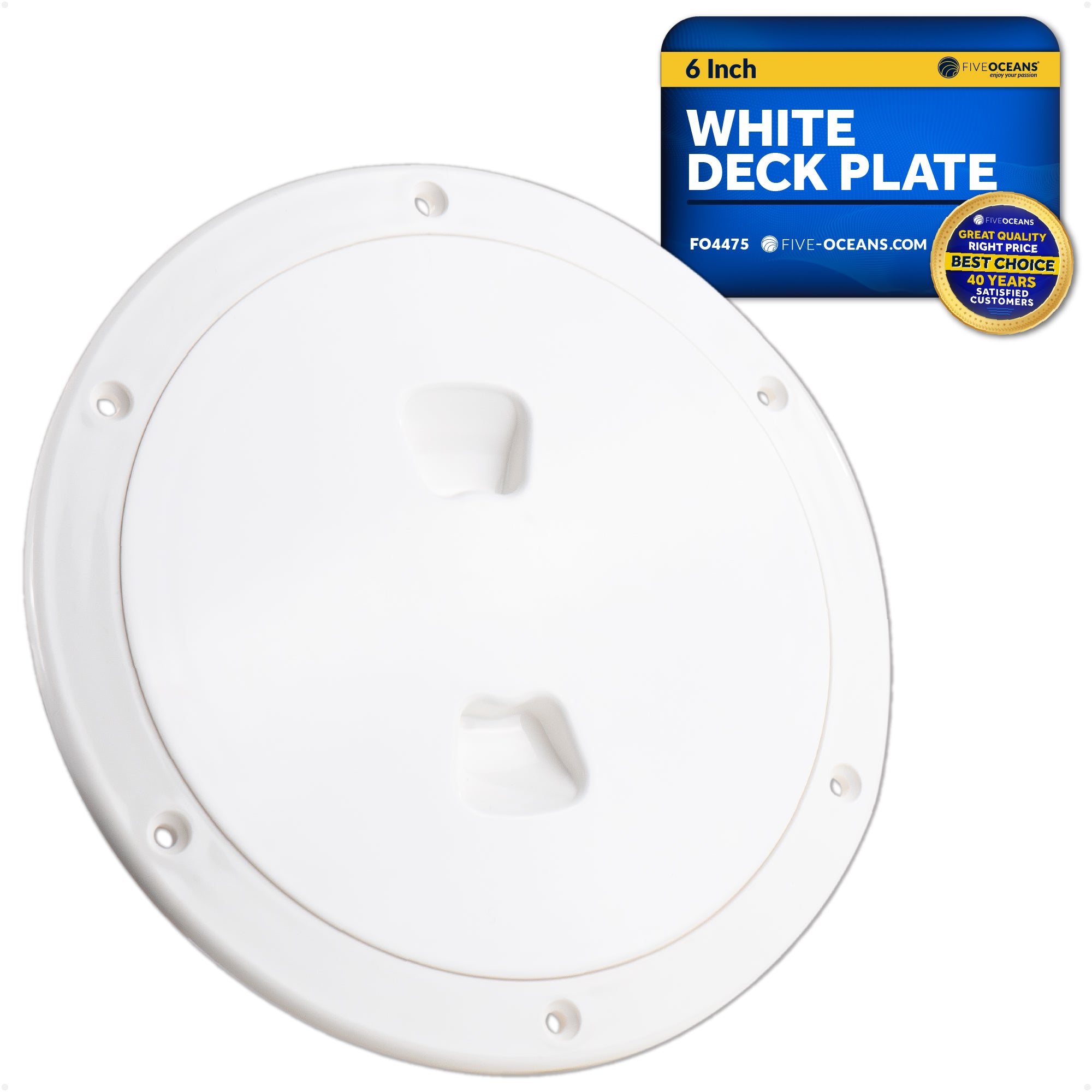 6" Deck Plate, Round Off-White - FO4475