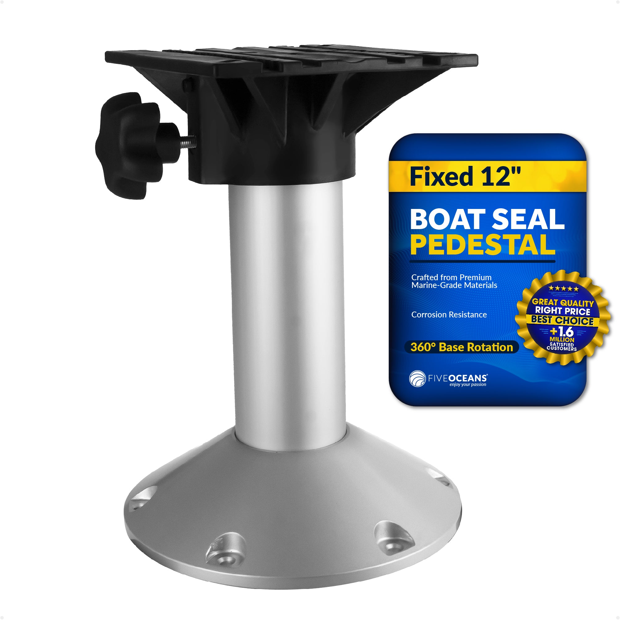 Boat Seat Pedestals, Fixed 12" - FO4477